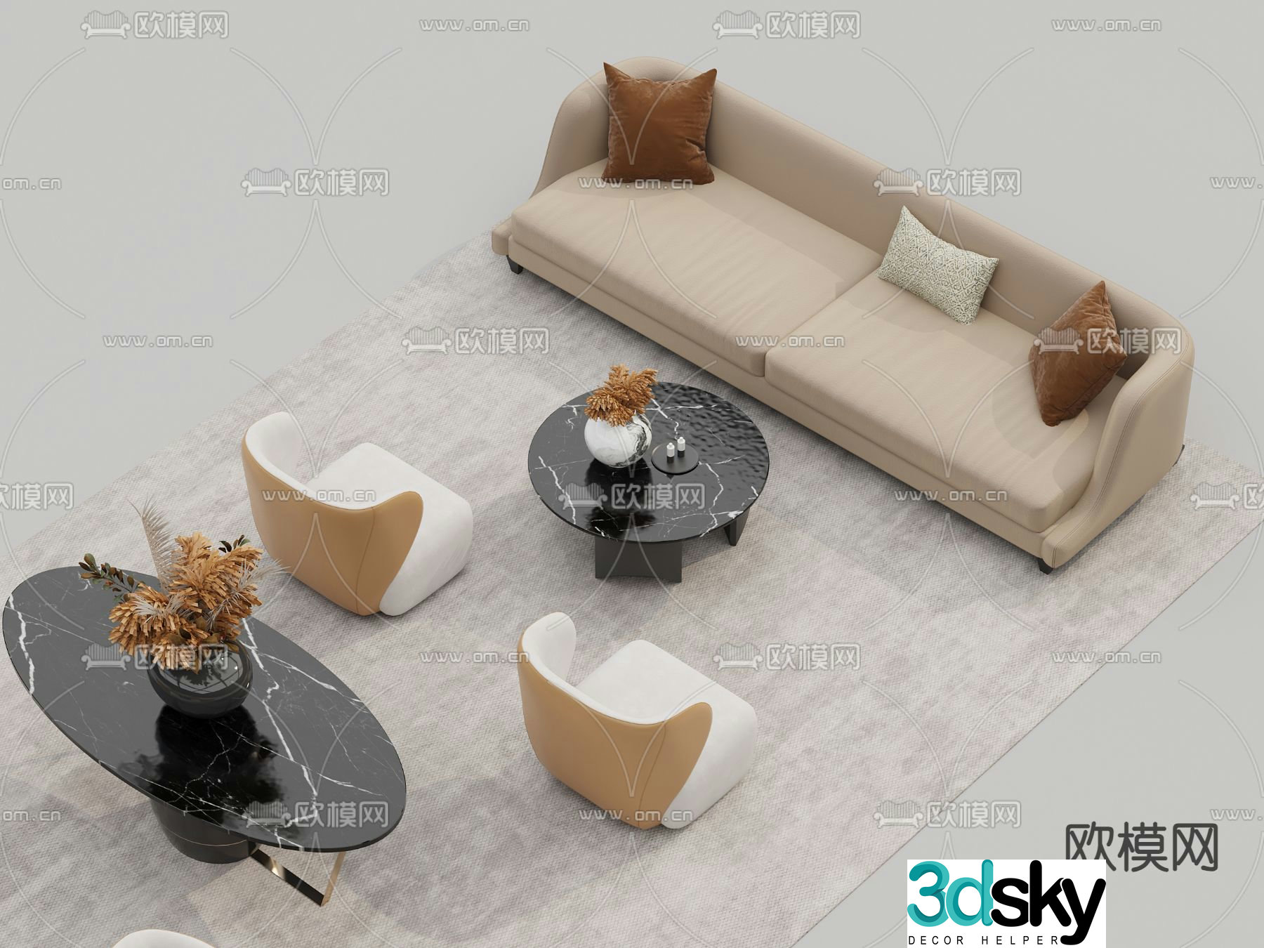Office sofa modular sofa 3d model