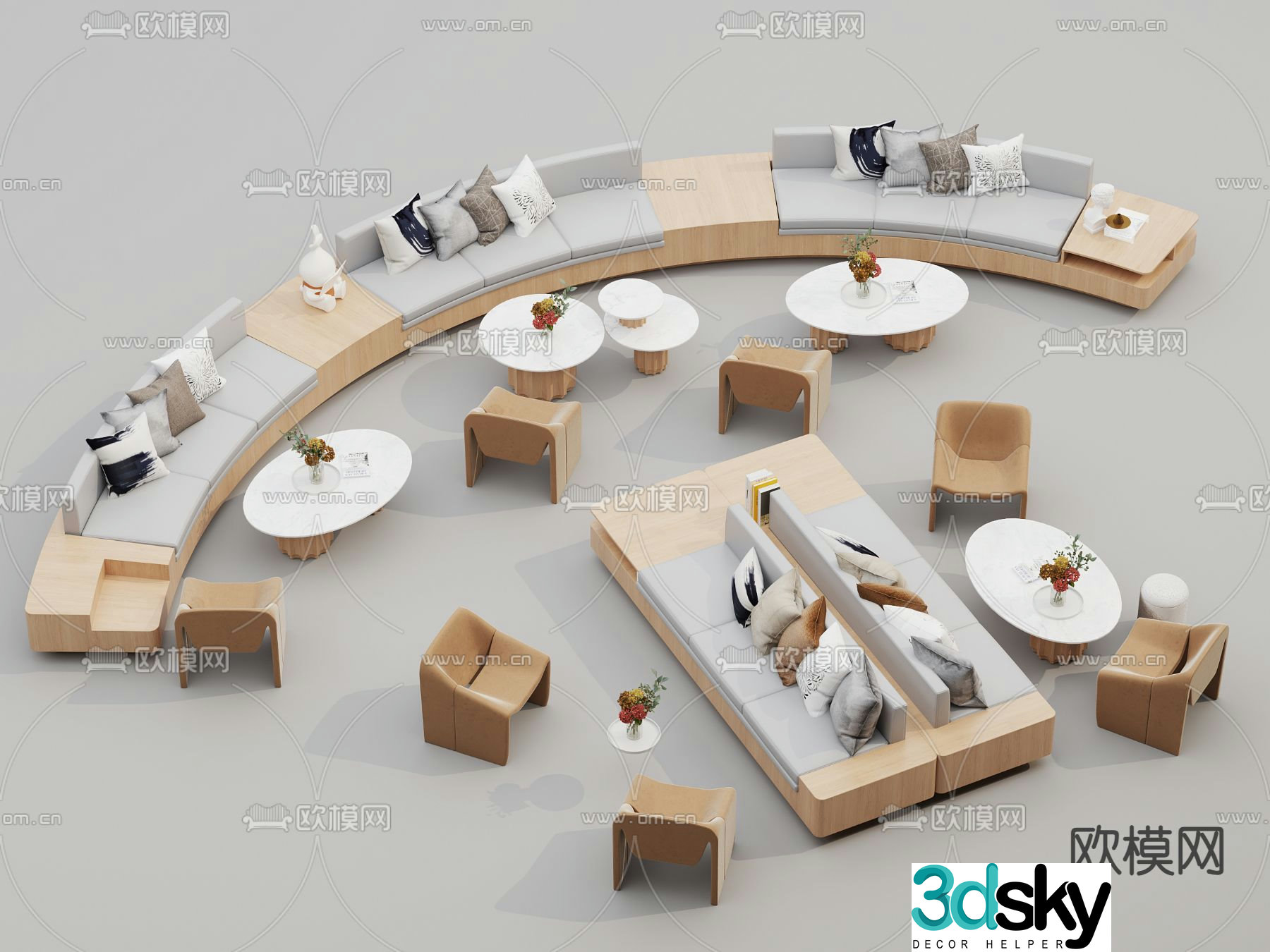 Office sofa public sofa lobby sofa 3d model