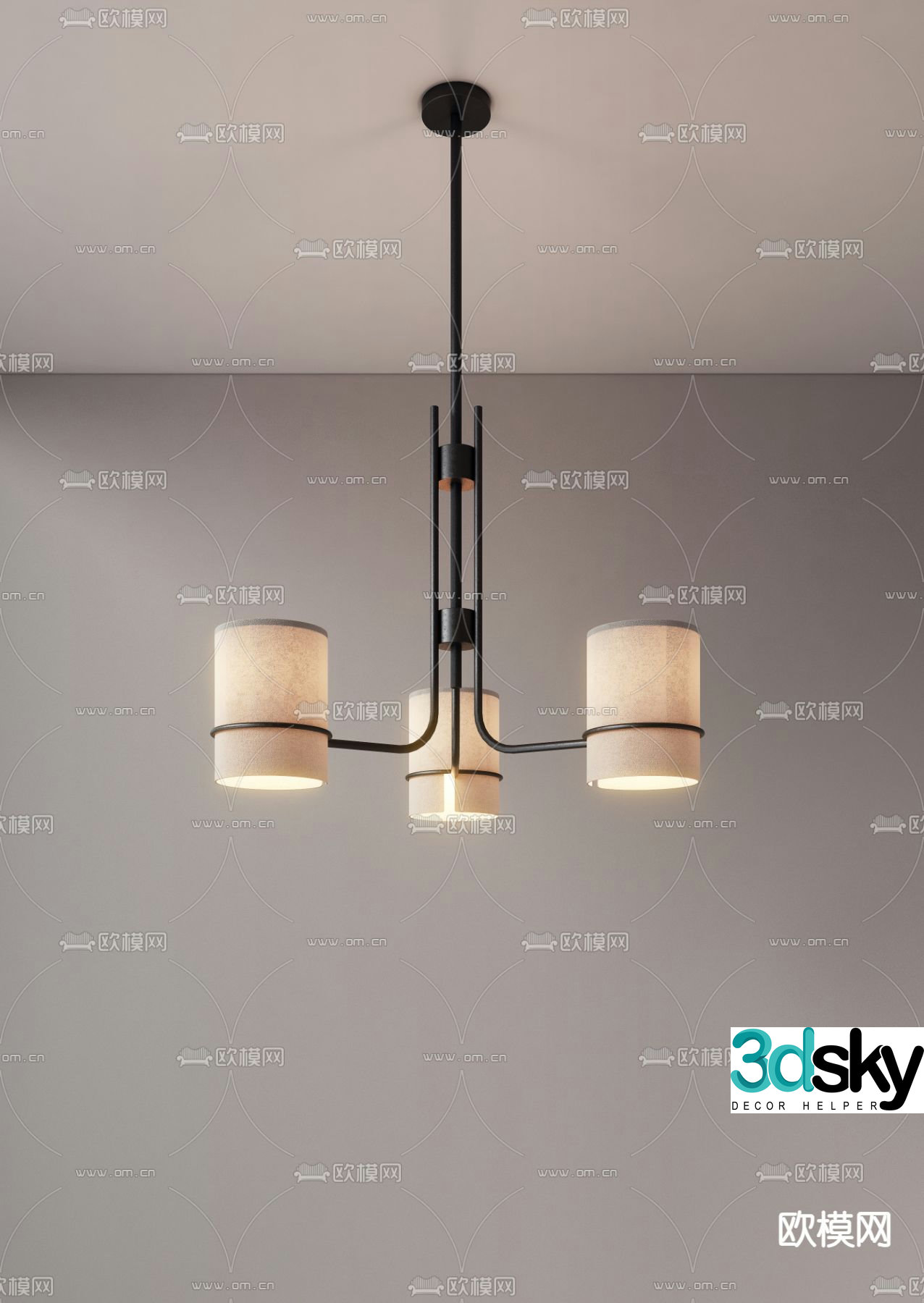 WestElm lobby chandelier 3d model