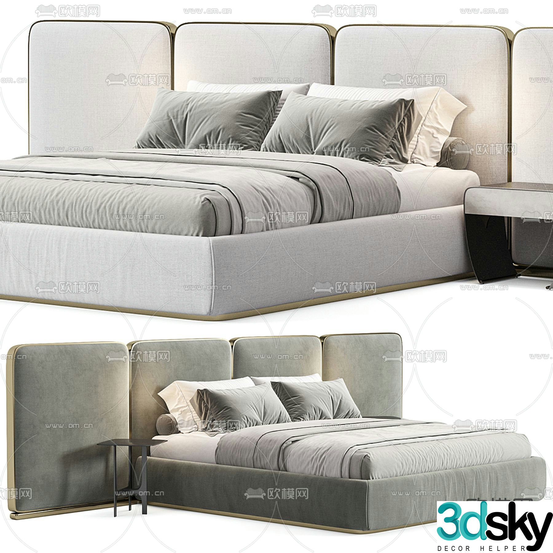 Double bed 3d model