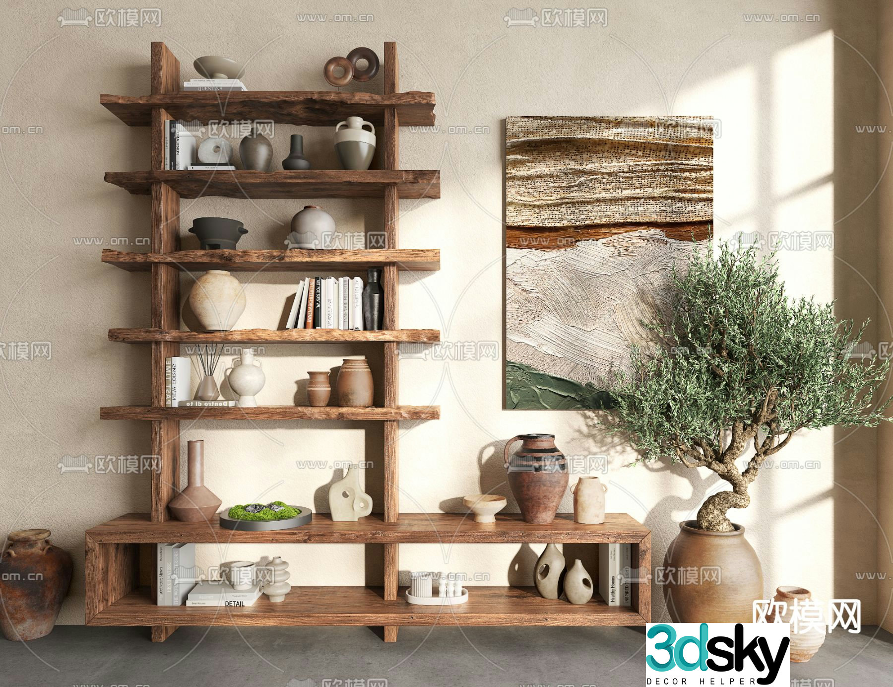 Middle-aged style decorative rack 3D model