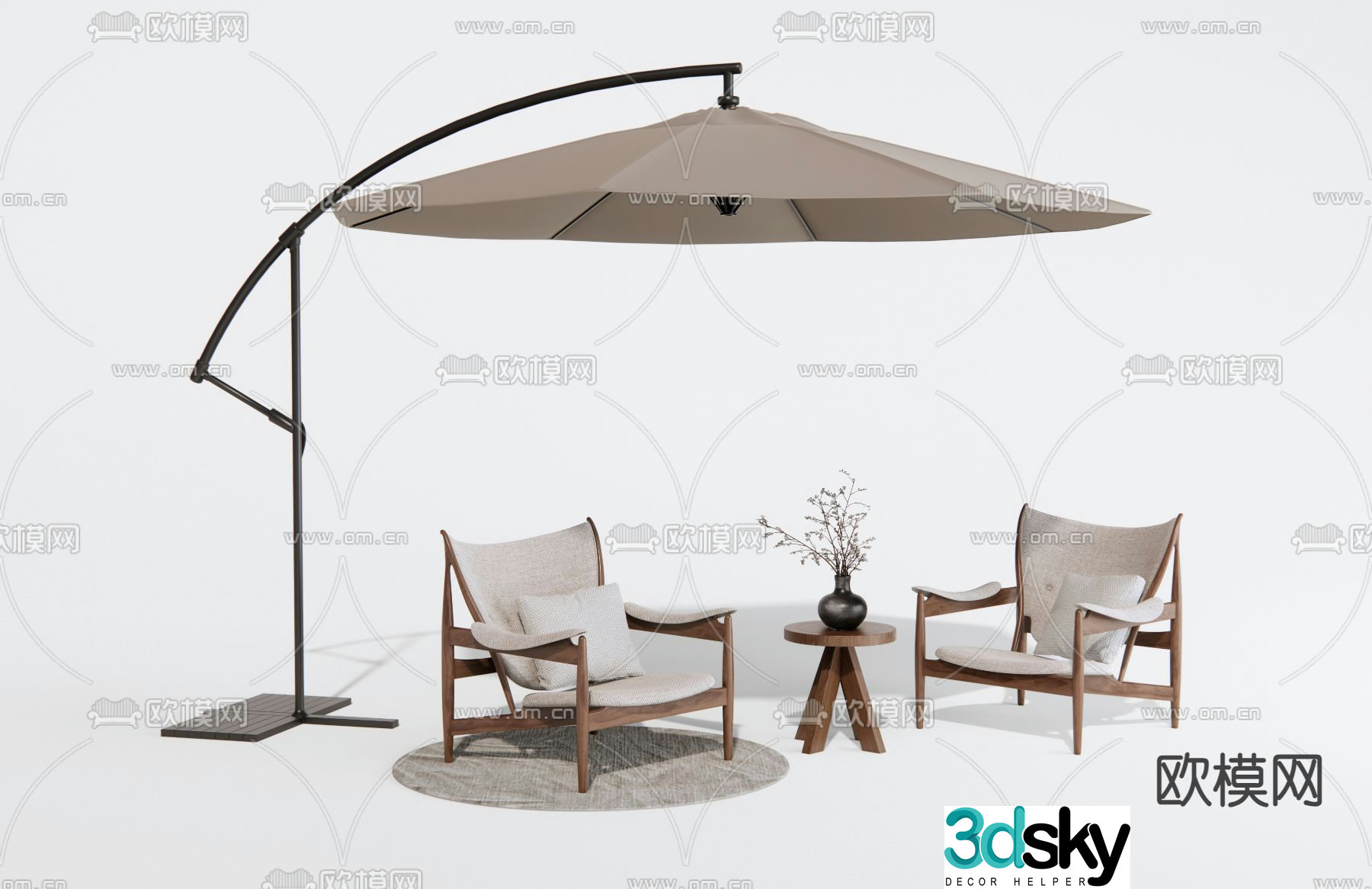 Outdoor chair leisure chair 3d model