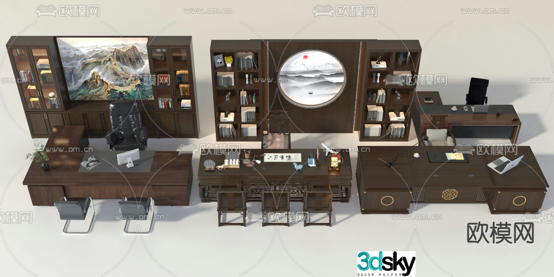Office desk boss desk desk desk 3d model