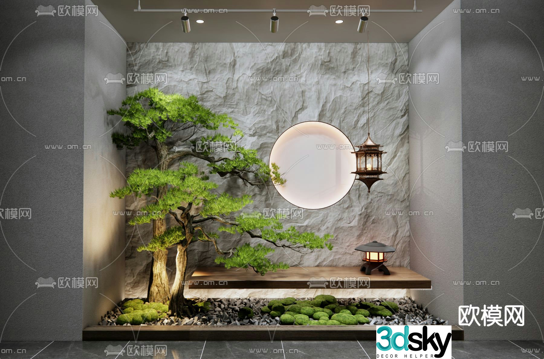 Landscape sketch plant landscaping welcoming pine 3D model