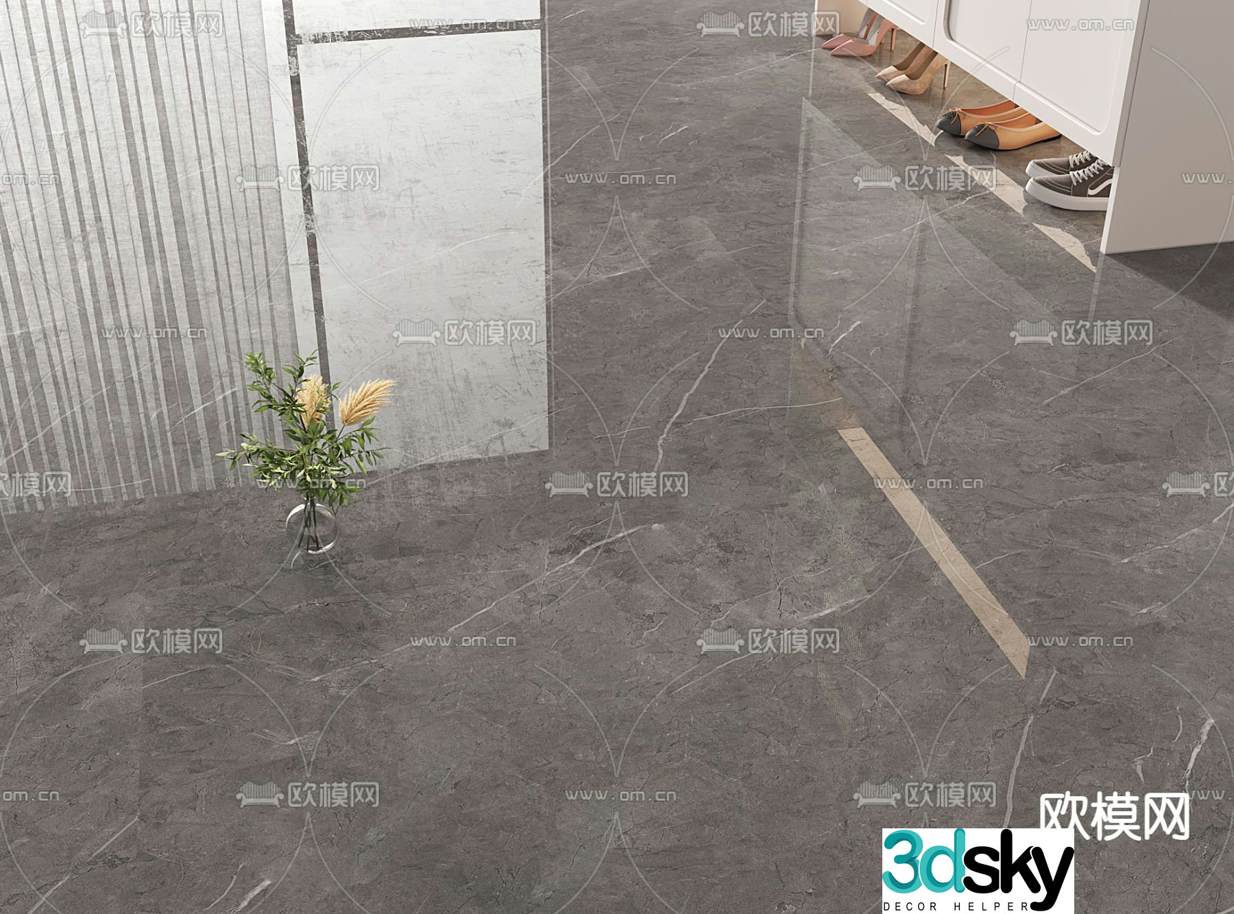 Marble floor tiles Polished floor tiles 3d model