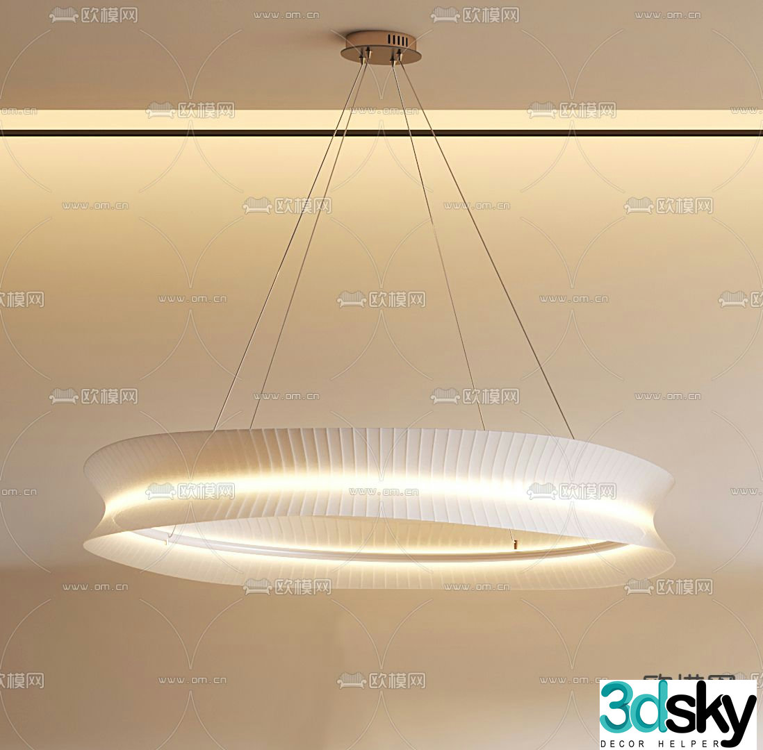 Creamy Chandelier Ring Chandelier 3D Model