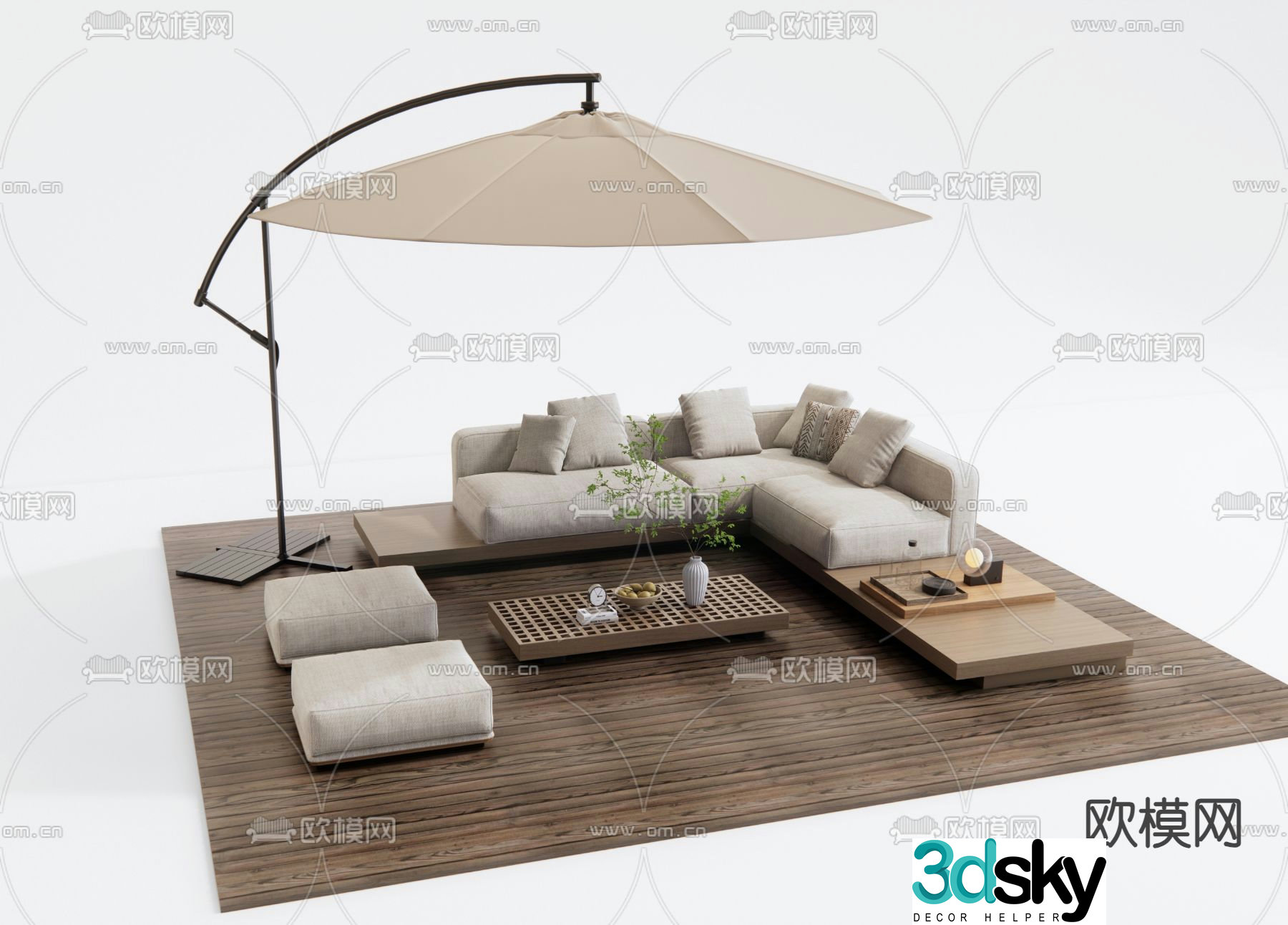 Outdoor sofa patio sofa 3d model