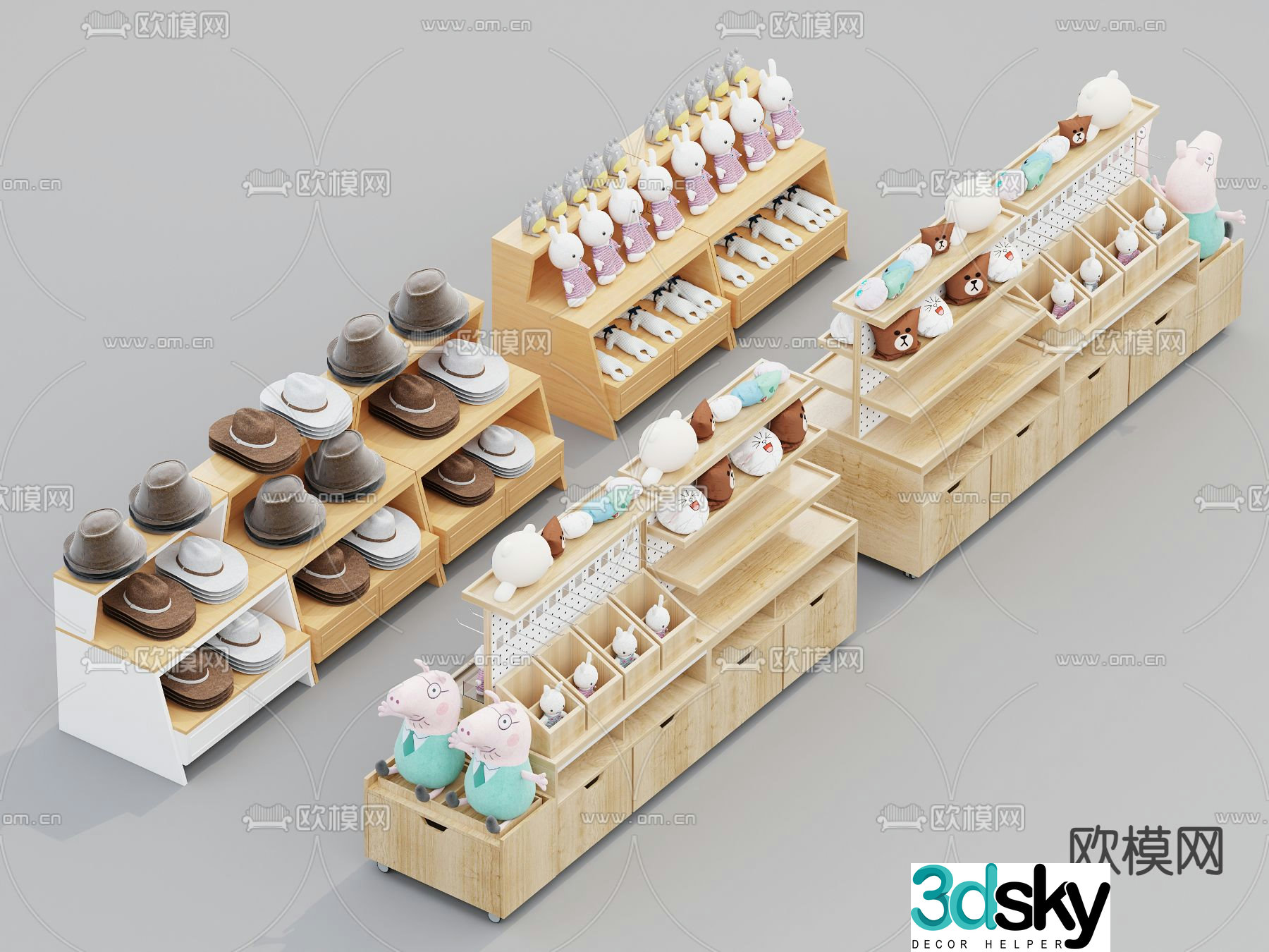 Toy shelf display stand 3d model