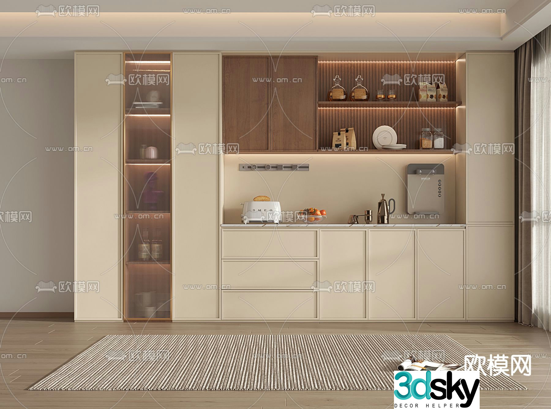 Wasabi Wine Cabinet Side Cabinet 3D Model