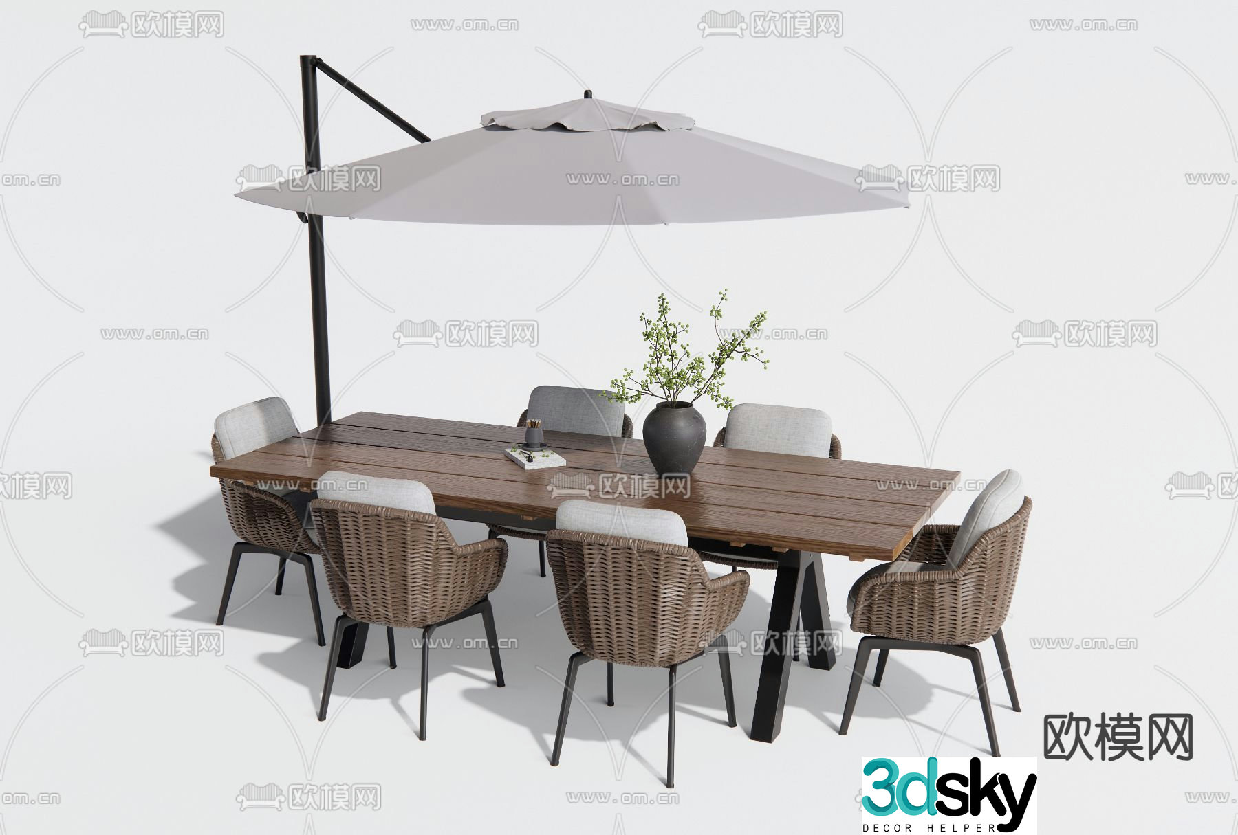 Outdoor tables and chairs courtyard tables and chairs 3d model