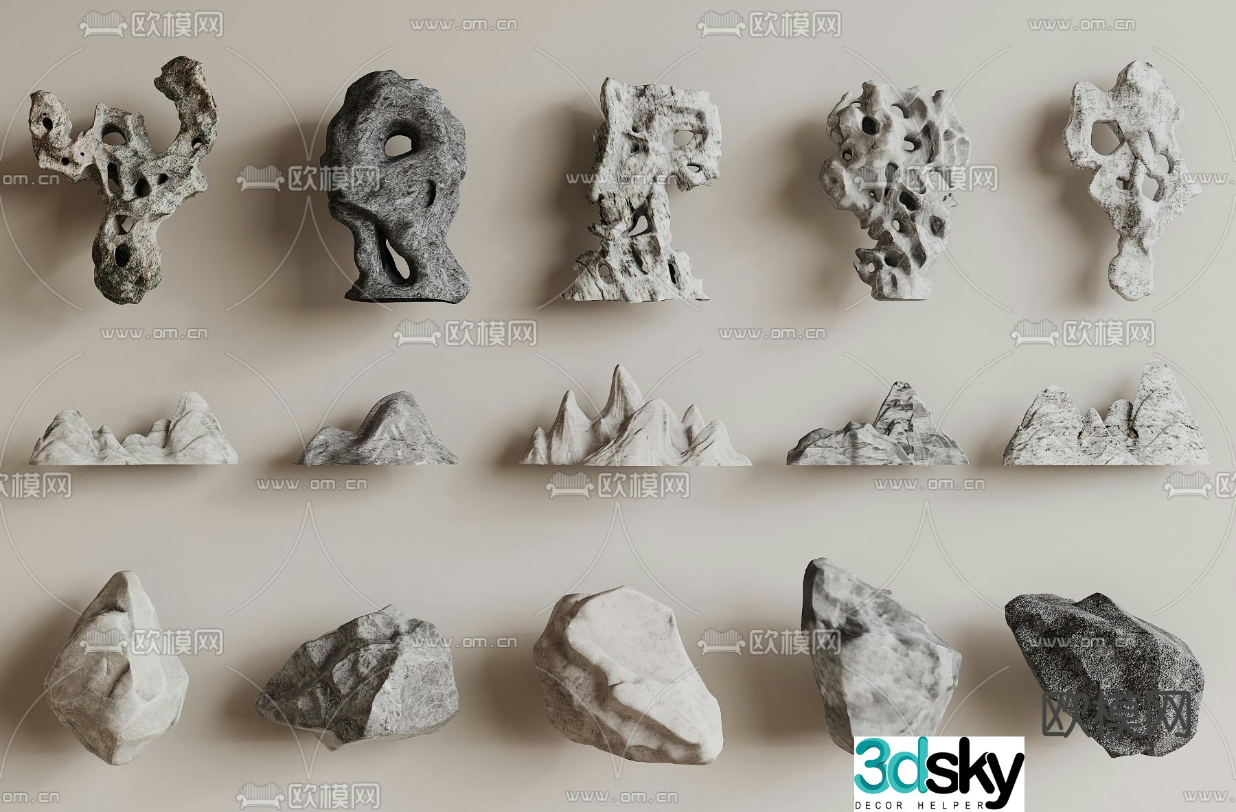 New Chinese style landscape stone Taihu stone stone stone sculpture 3d model