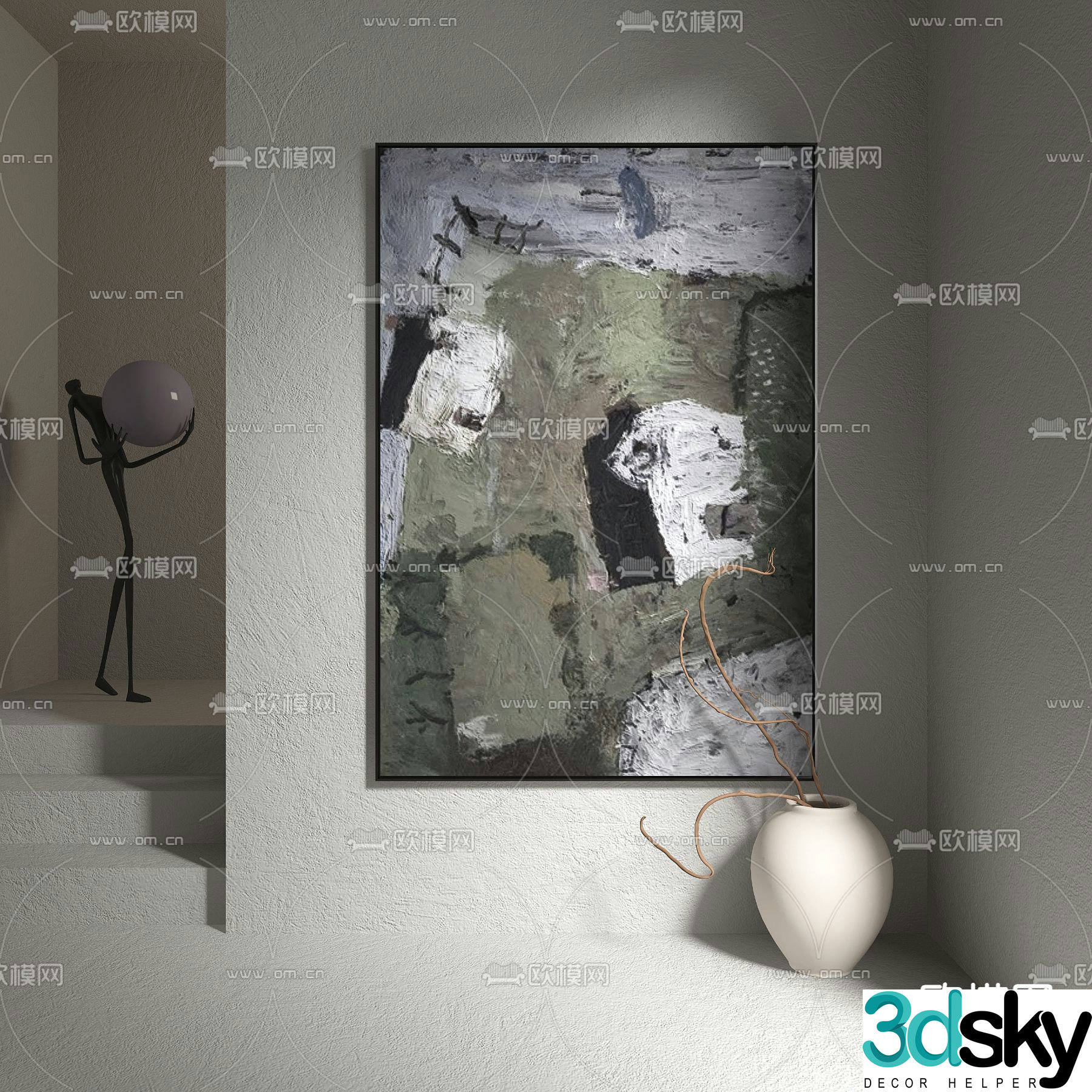 Oil Painting Texture Painting Decorative Painting 3D Model
