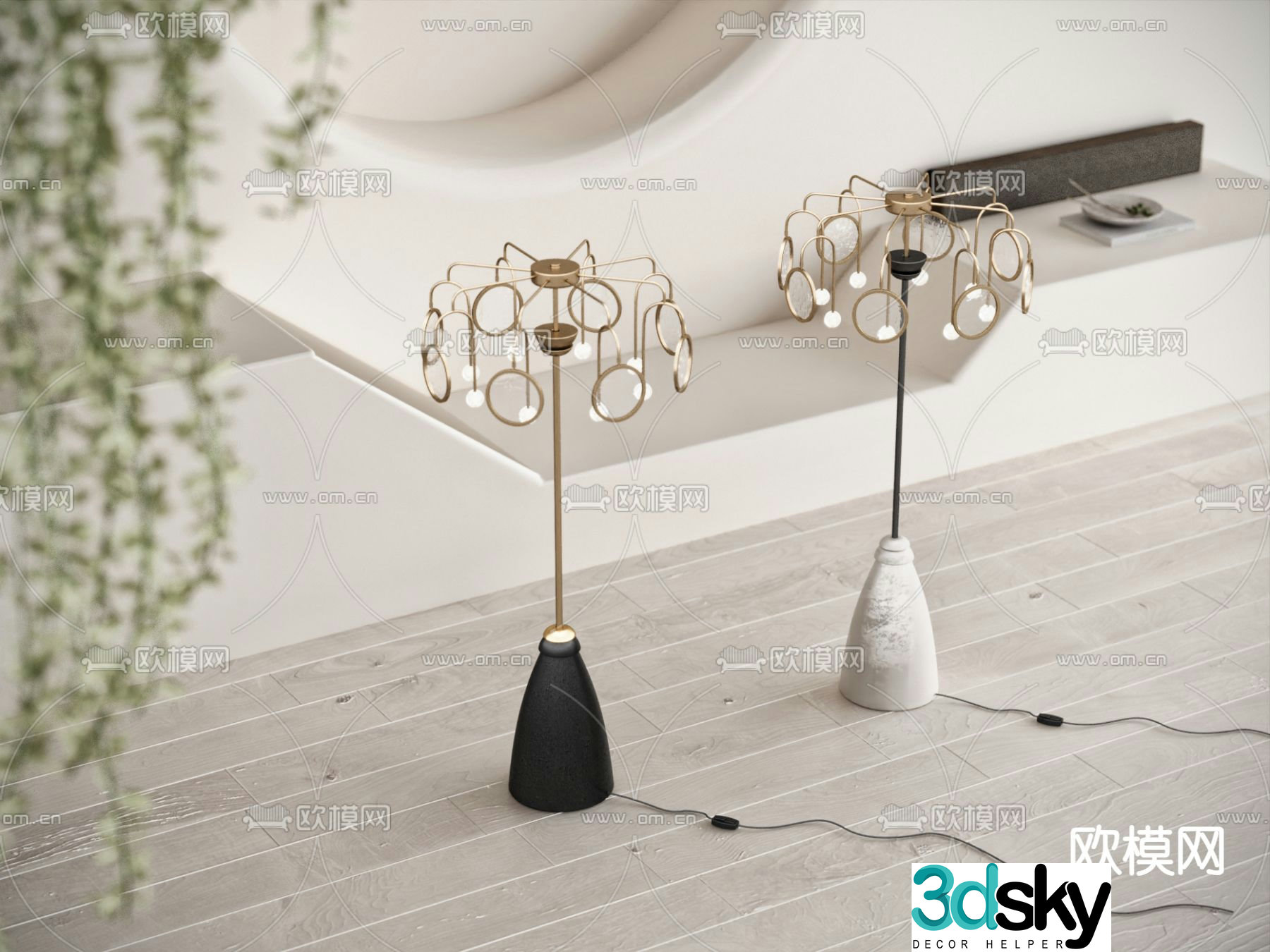 Light luxury floor lamp 3d model