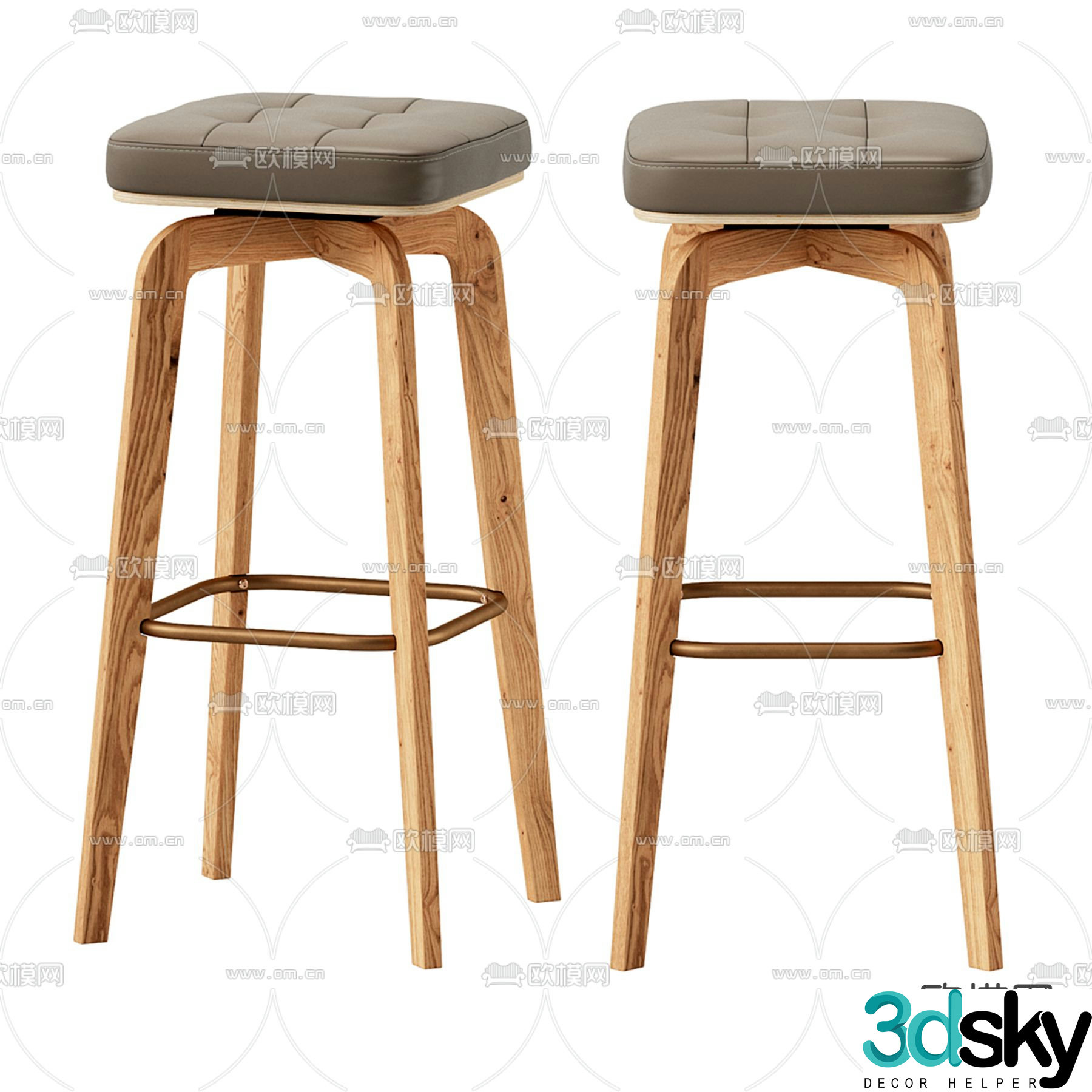 Wabi Sabi bar stool bar stool high stool 3d model