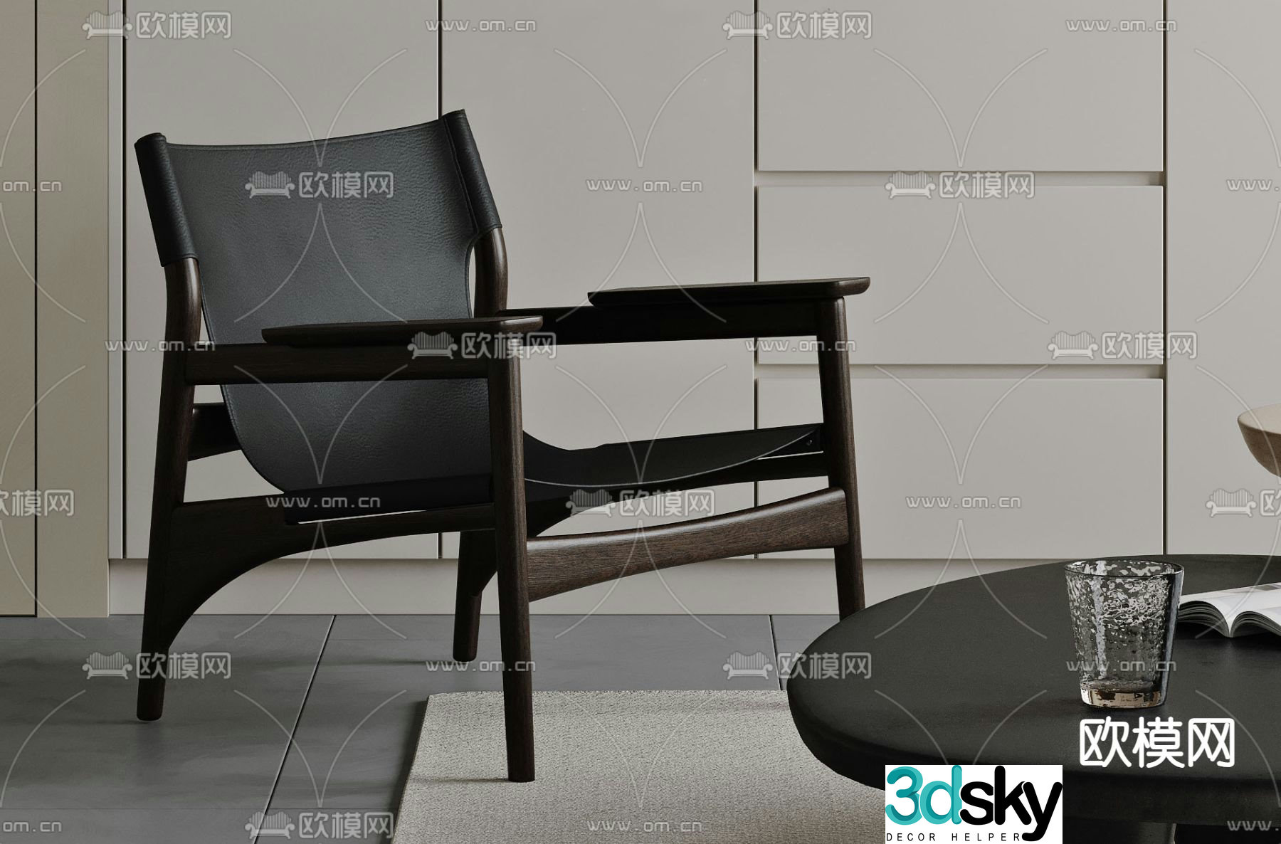 Wabi-sabi chair leisure chair 3d model