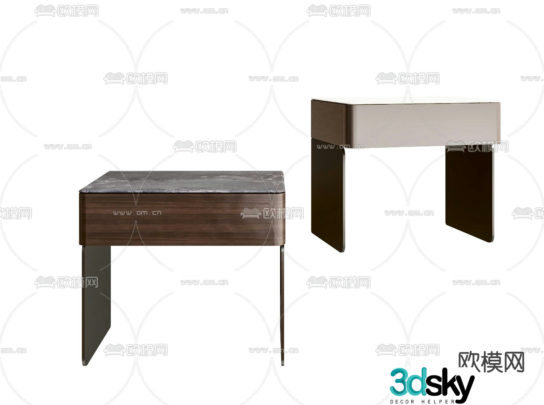 Modern bedside table 3d model