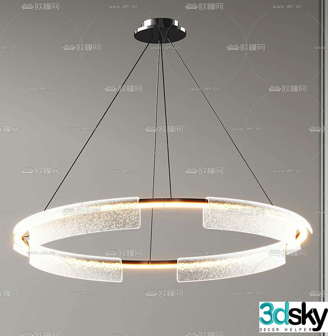 Light luxury chandelier ring chandelier 3d model