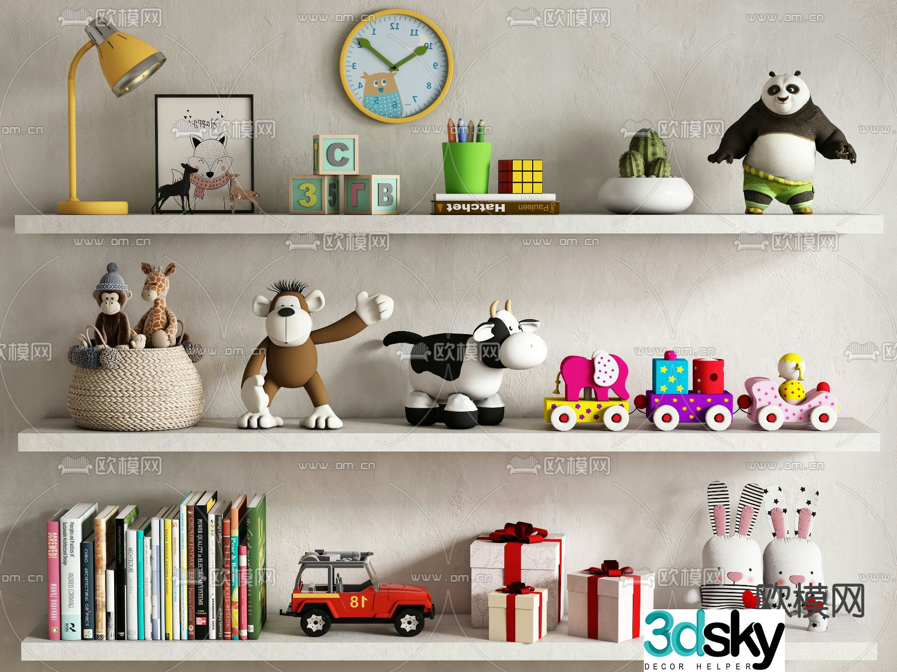 Children’s decorations ornaments toys books 3d model
