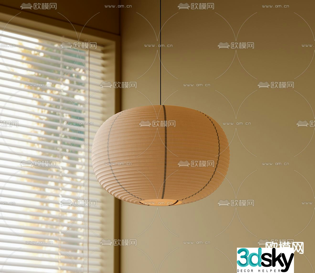 Wabi-sabi chandelier paper chandelier 3d model