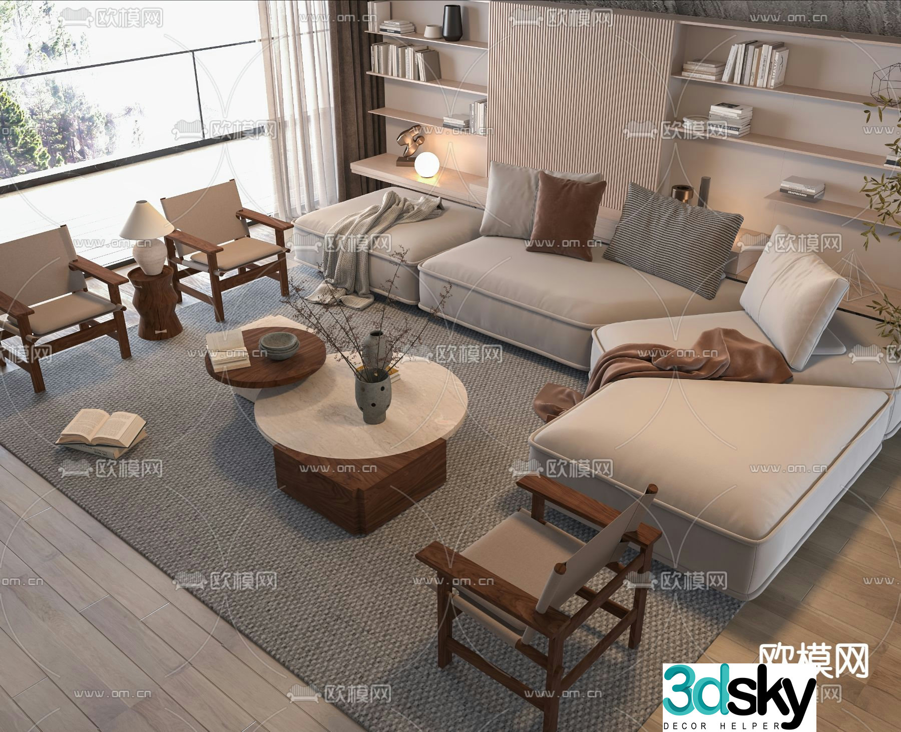 Wabi Sabi modular sofa 3d model