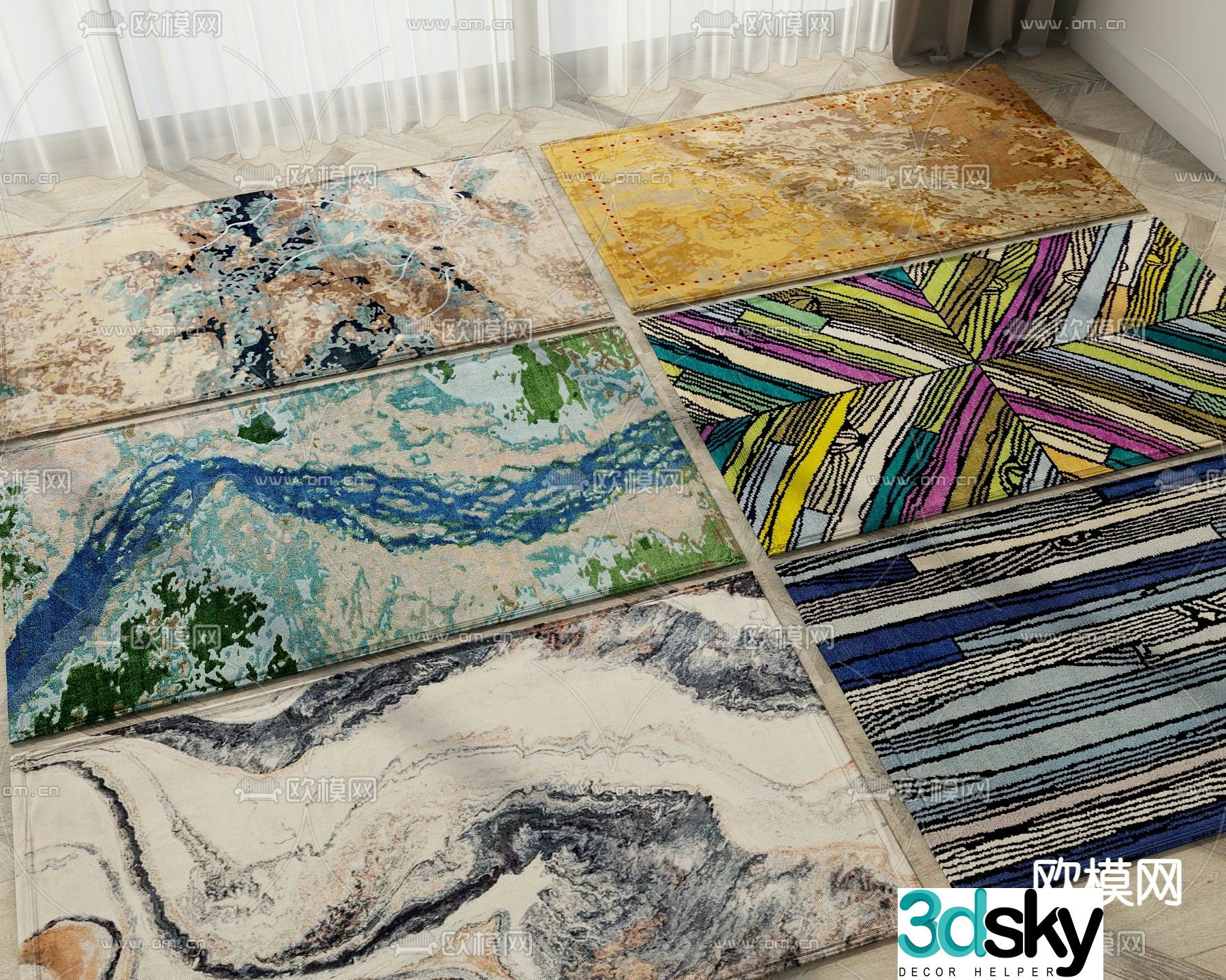 Abstract carpet Square carpet 3d model