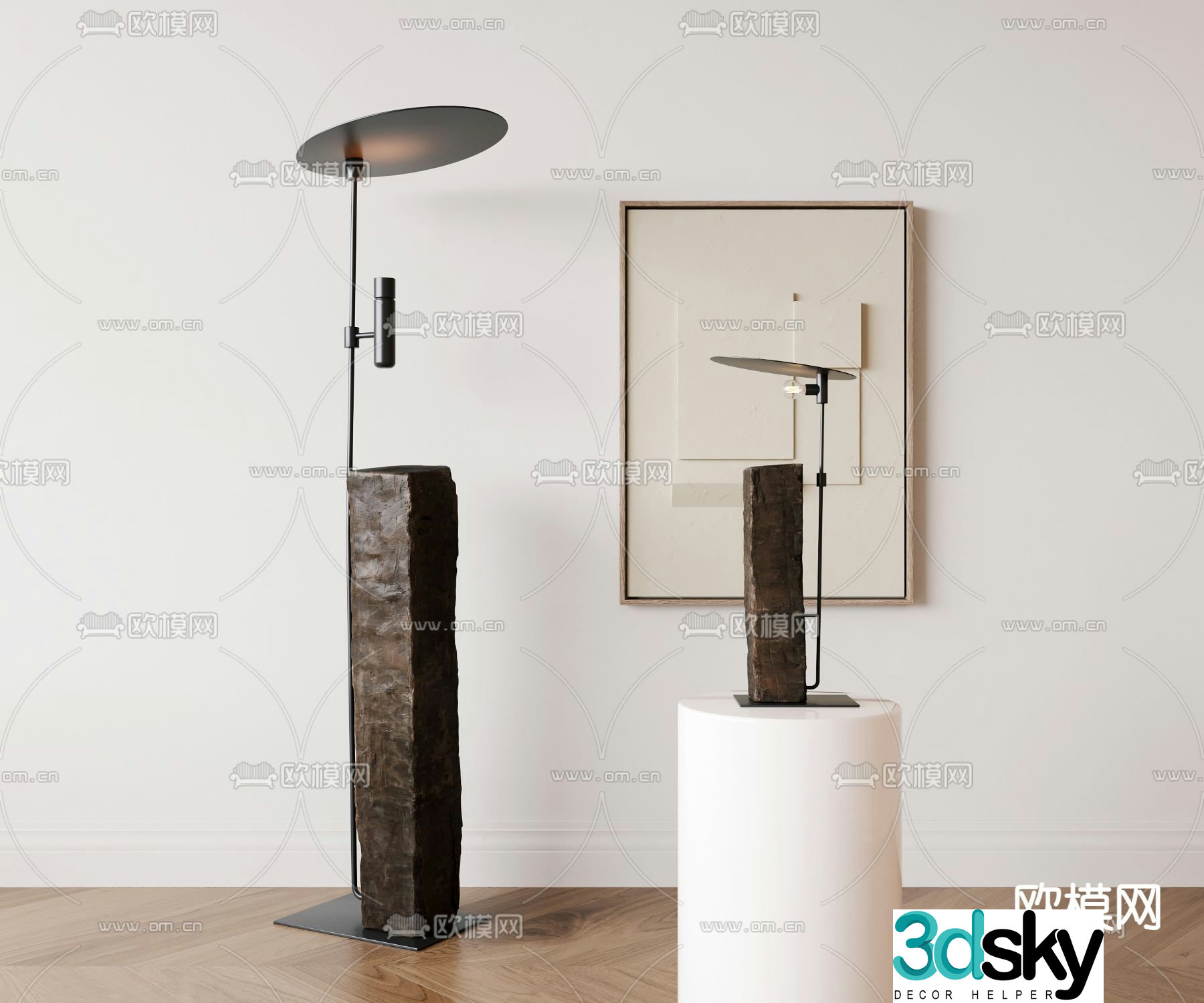 Wai Sad Floor Lamp Table Lamp 3D Model