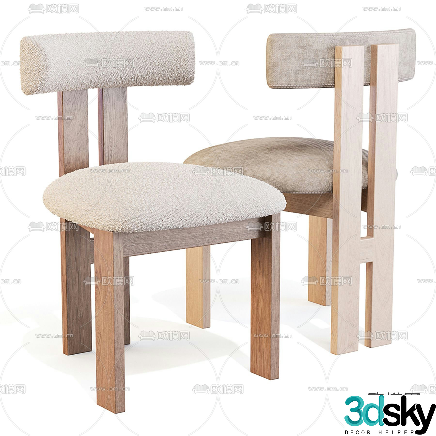 Modern chair dining chair 3d model