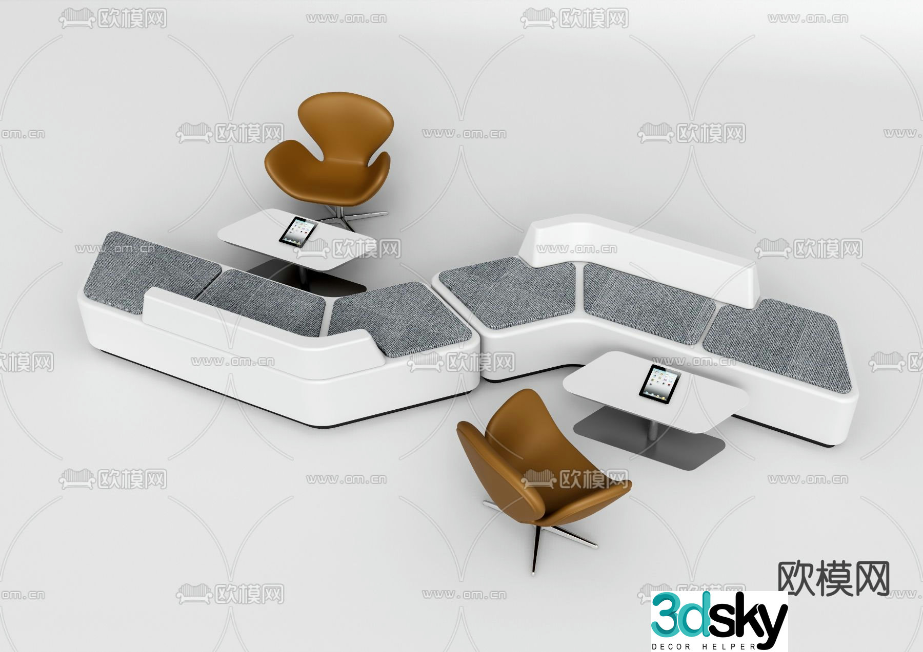 Office sofa lobby sofa 3d model