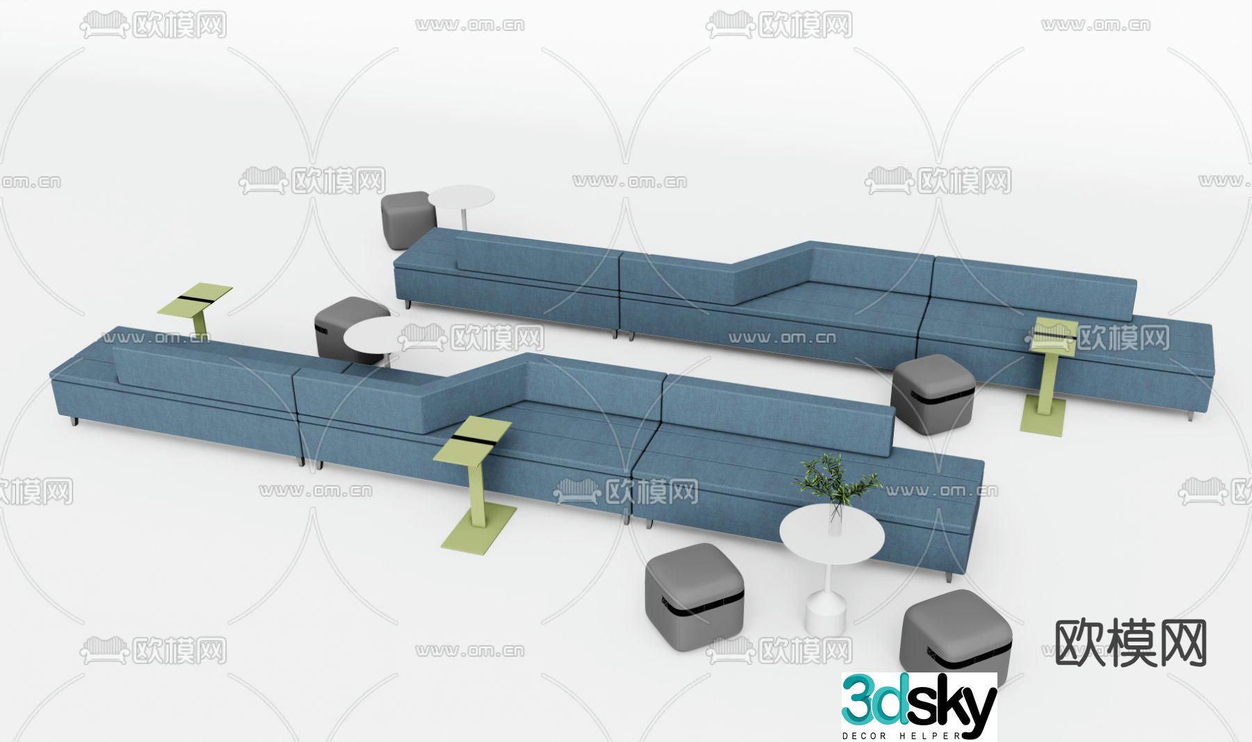 Office sofa lobby sofa 3d model