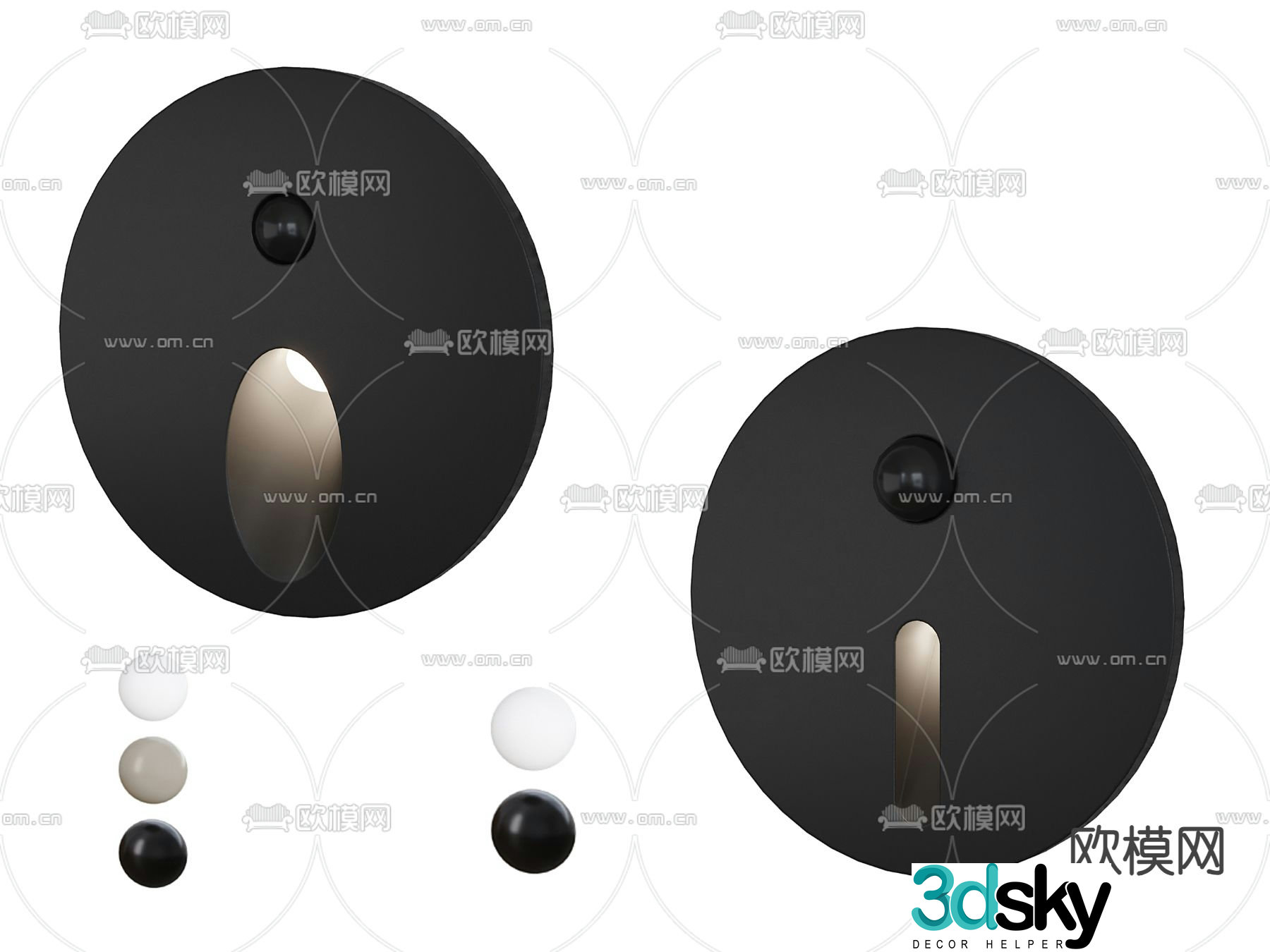 Inline wall light 3D model