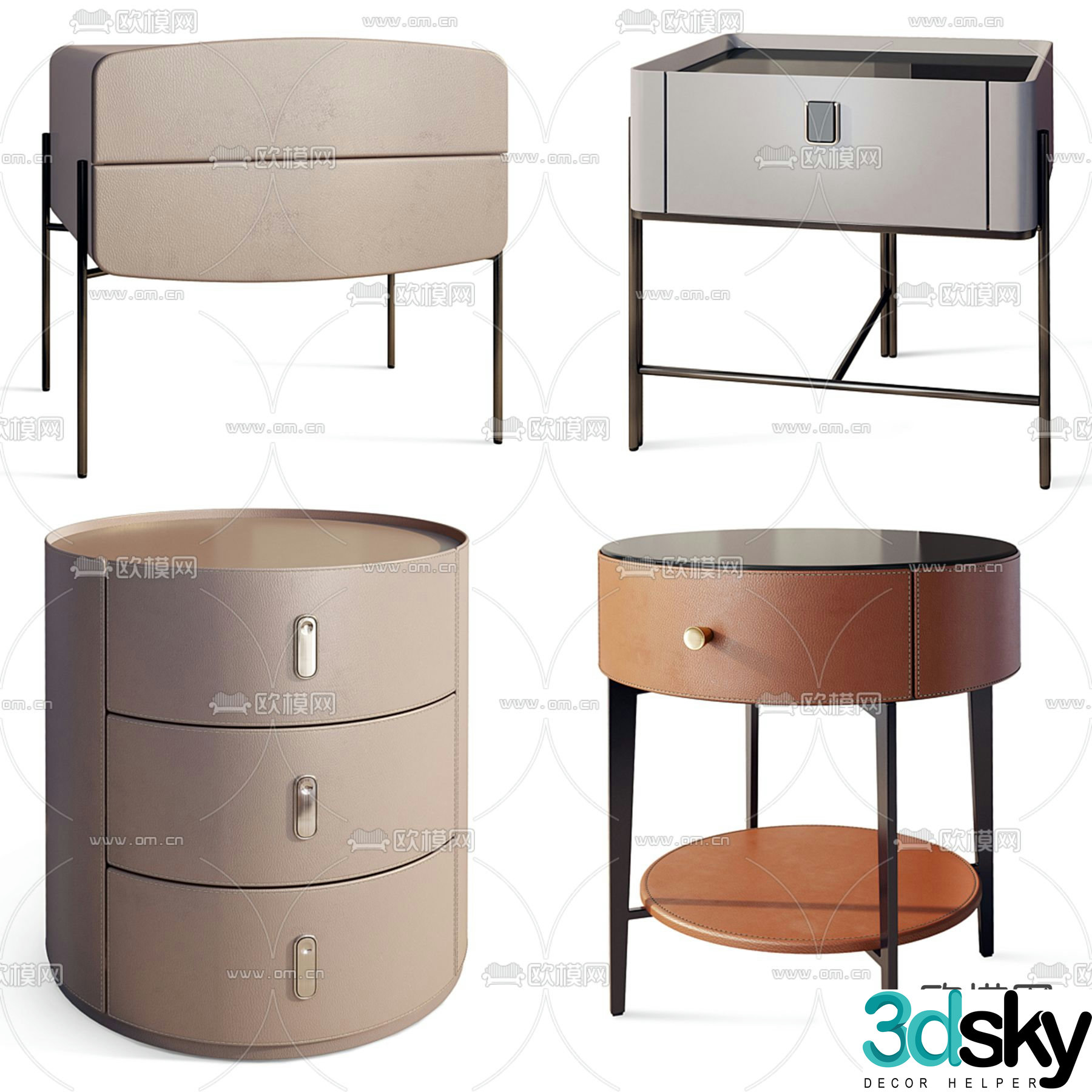Modern bedside table 3d model