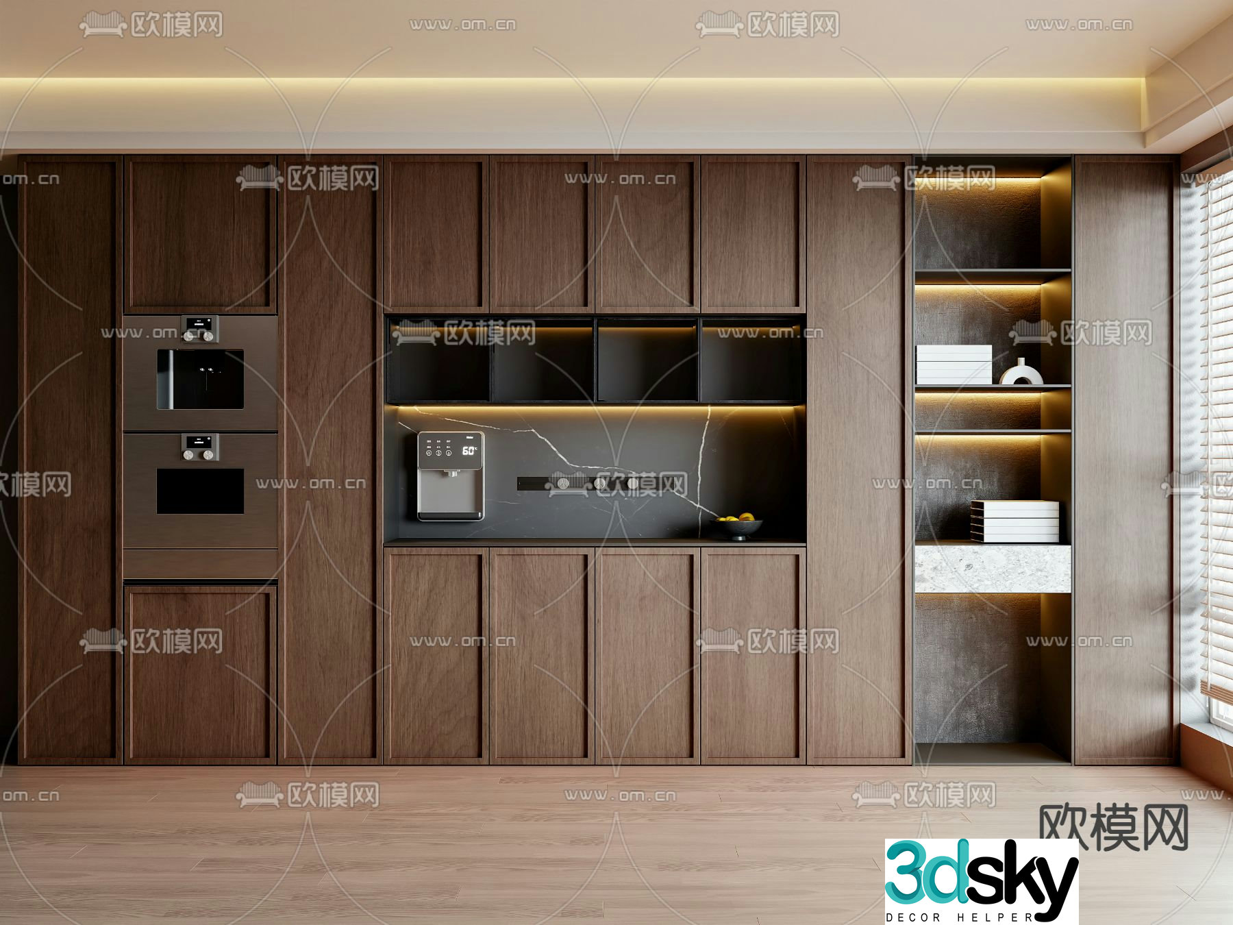 Middle-aged wine cabinet sideboard 3D model