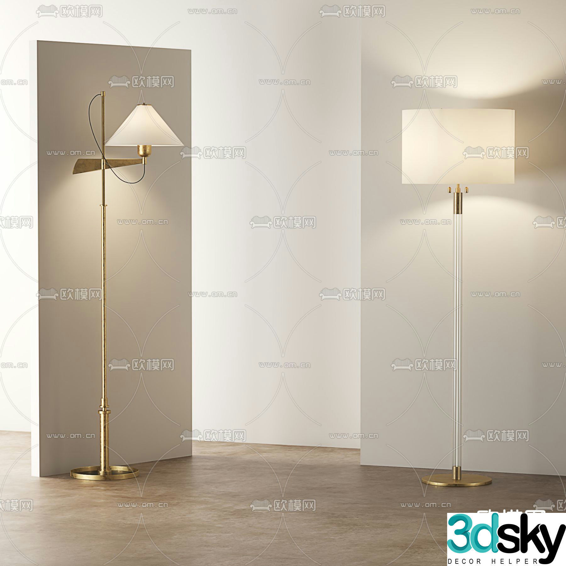 Light luxury floor lamp 3d model