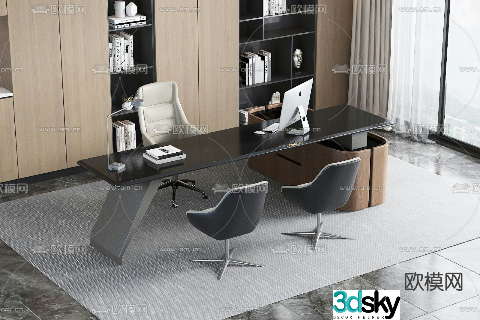 Desk desk desk boss desk 3d model