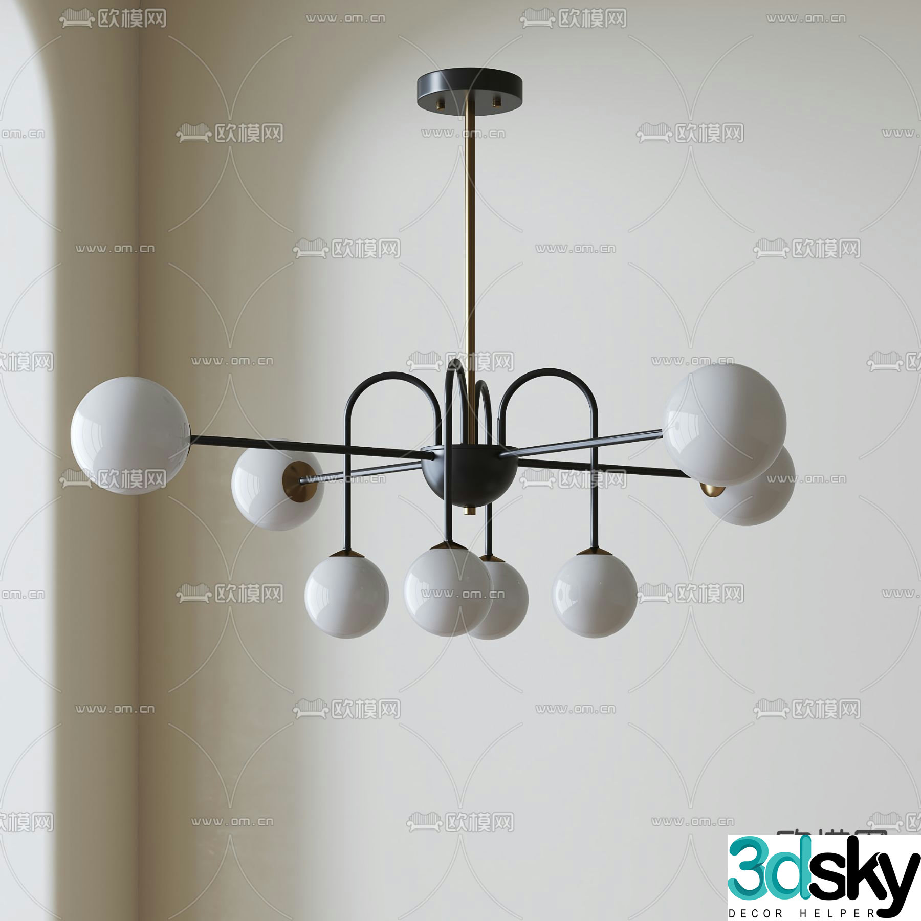 Nordic chandelier French chandelier 3d model