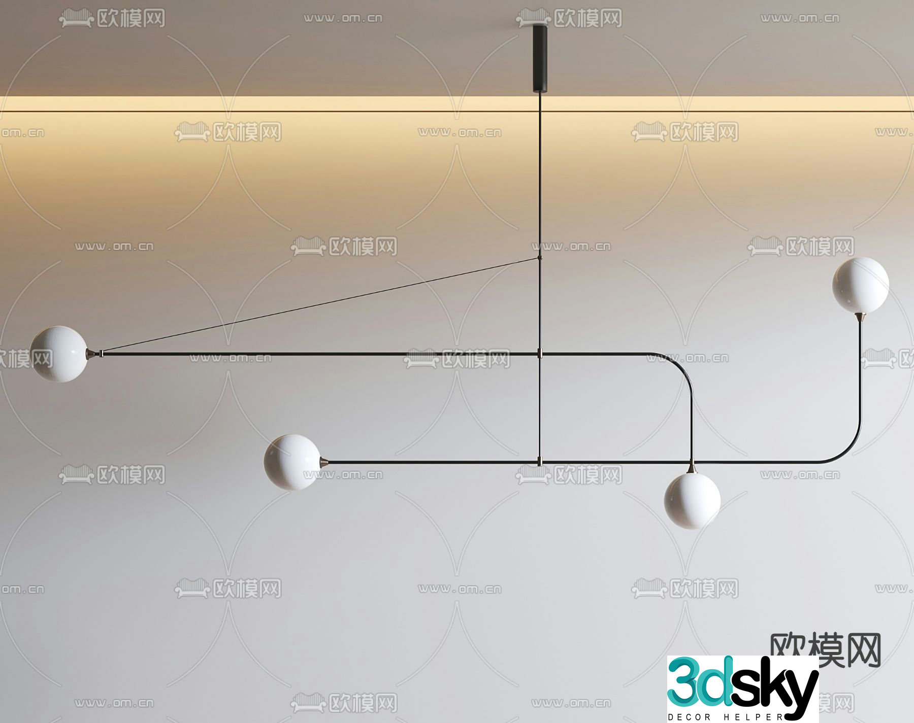 Hall chandelier restaurant chandelier 3d model