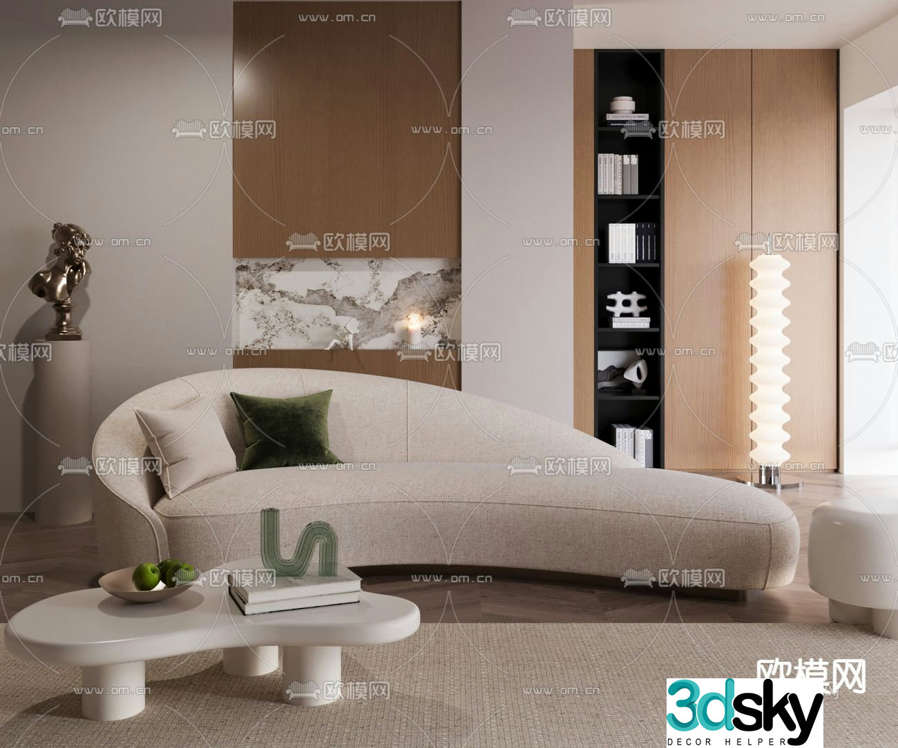 Special shaped sofa curved sofa 3d model