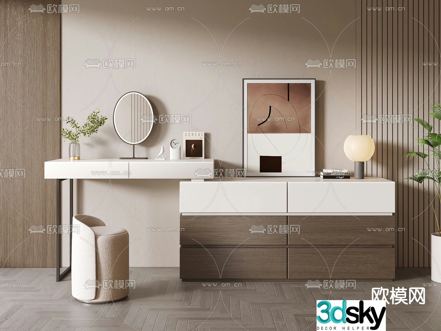 Modern dressing table dressing table 3d model