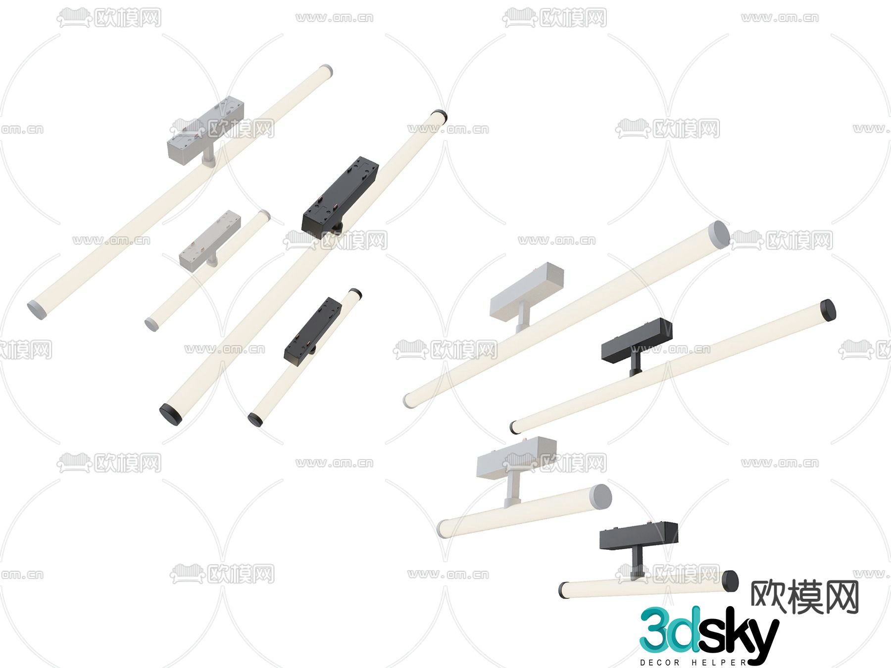 Long wall lamp 3d model