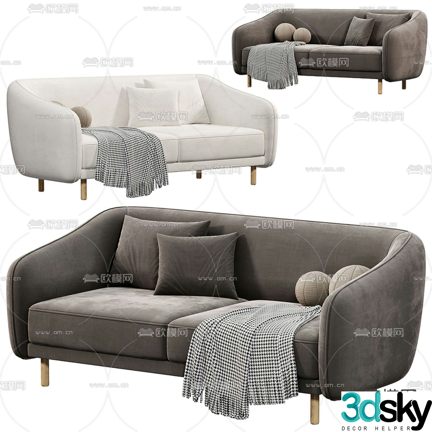 Double sofa 3d model