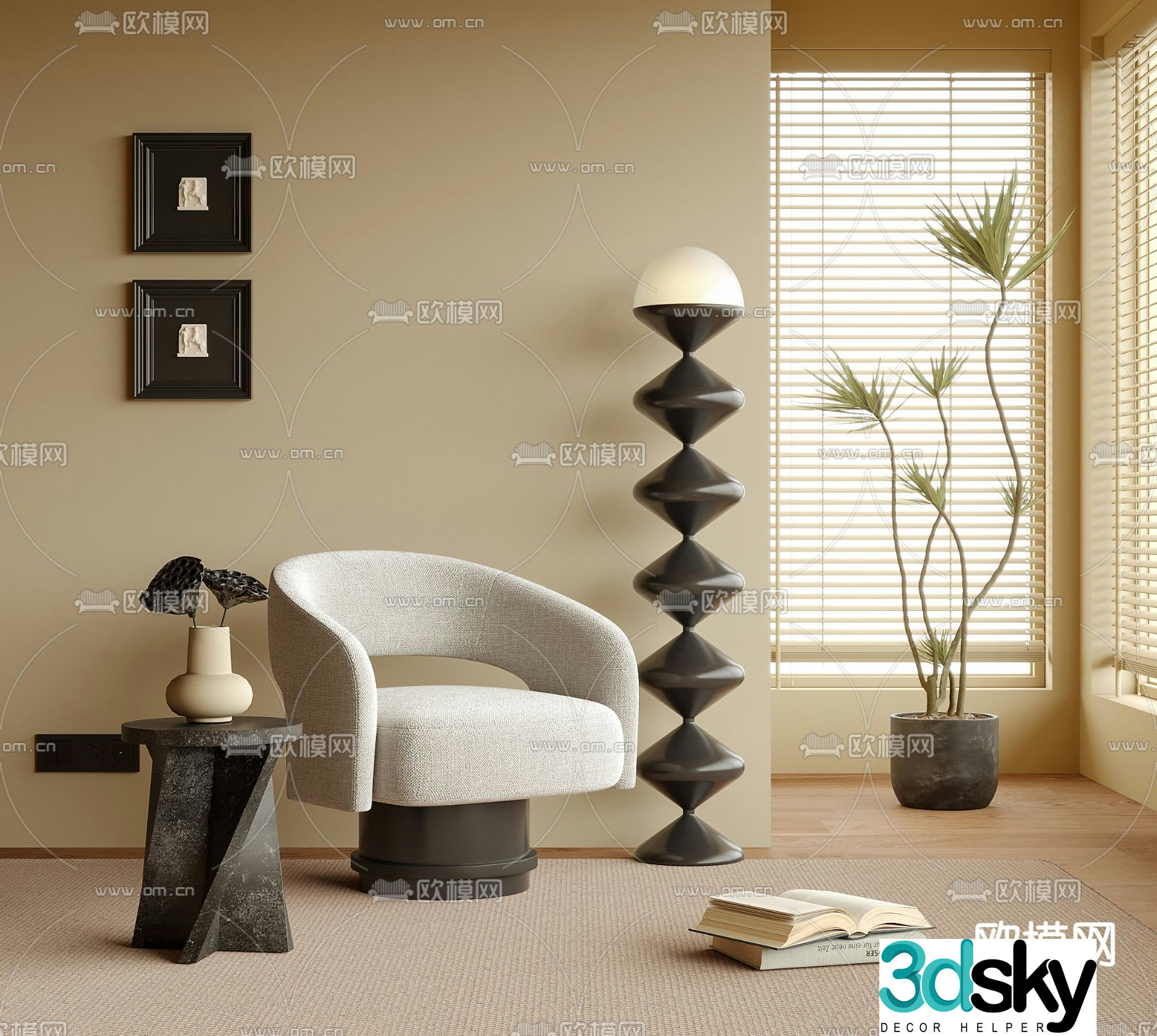 Medieval style sofa chair leisure chair 3d model