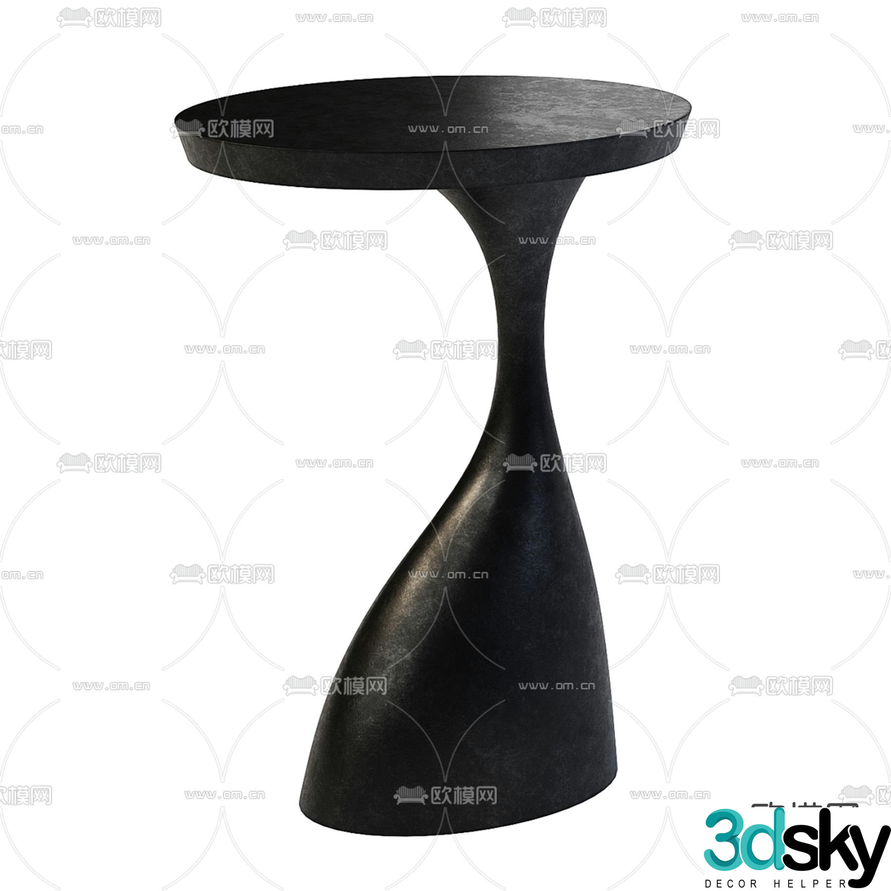 Round table side table angle table 3D model