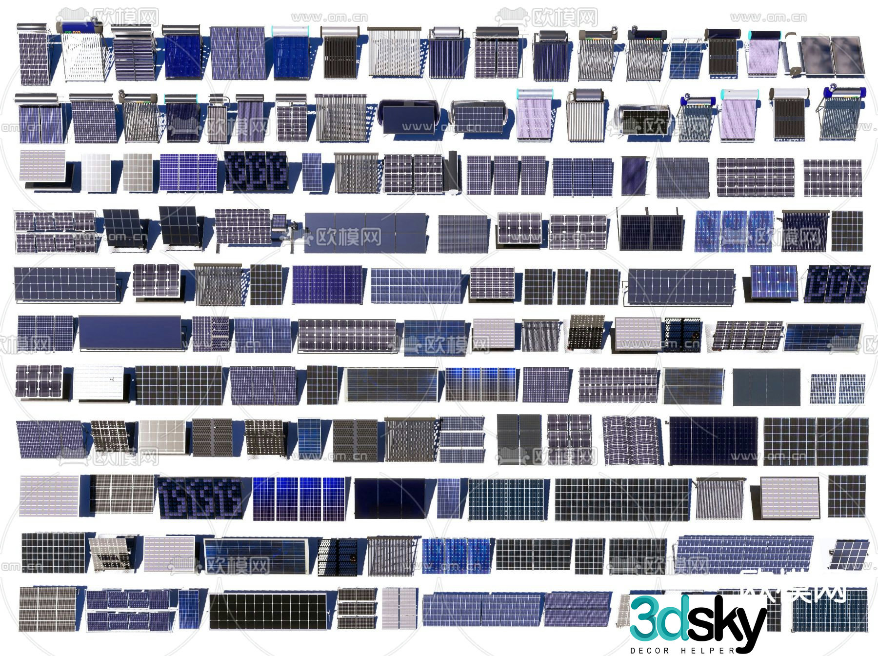 photovoltaic panel solar panel power generation panel battery panel 3d model