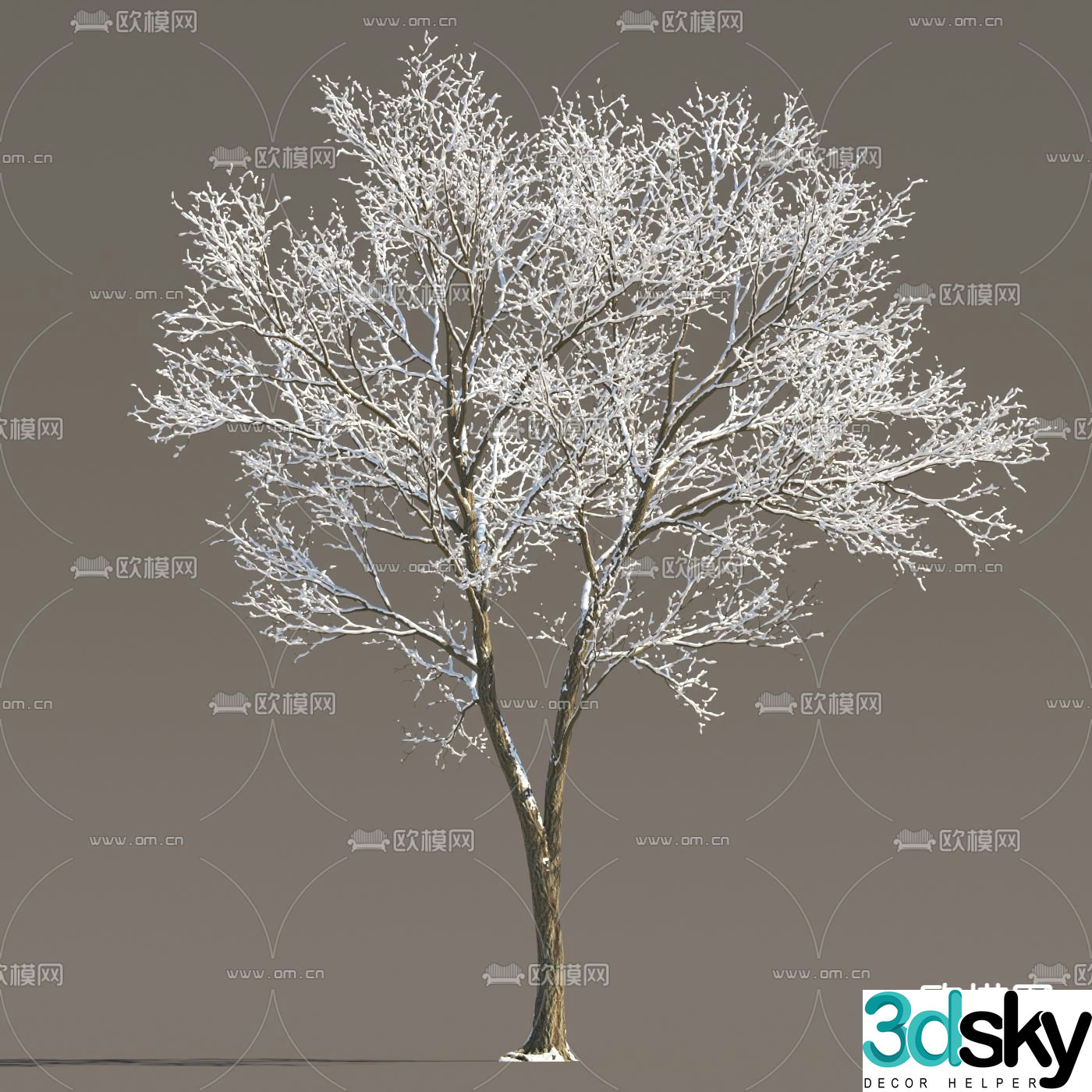 winter tree ice and snow tree frozen tree snow tree 3d model