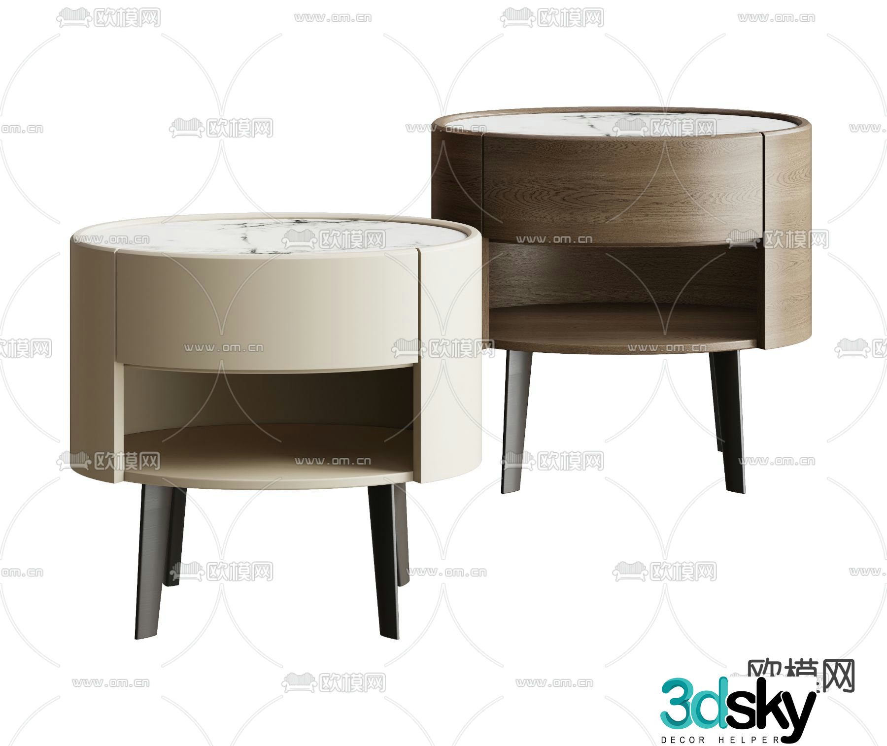 Modern bedside table 3d model