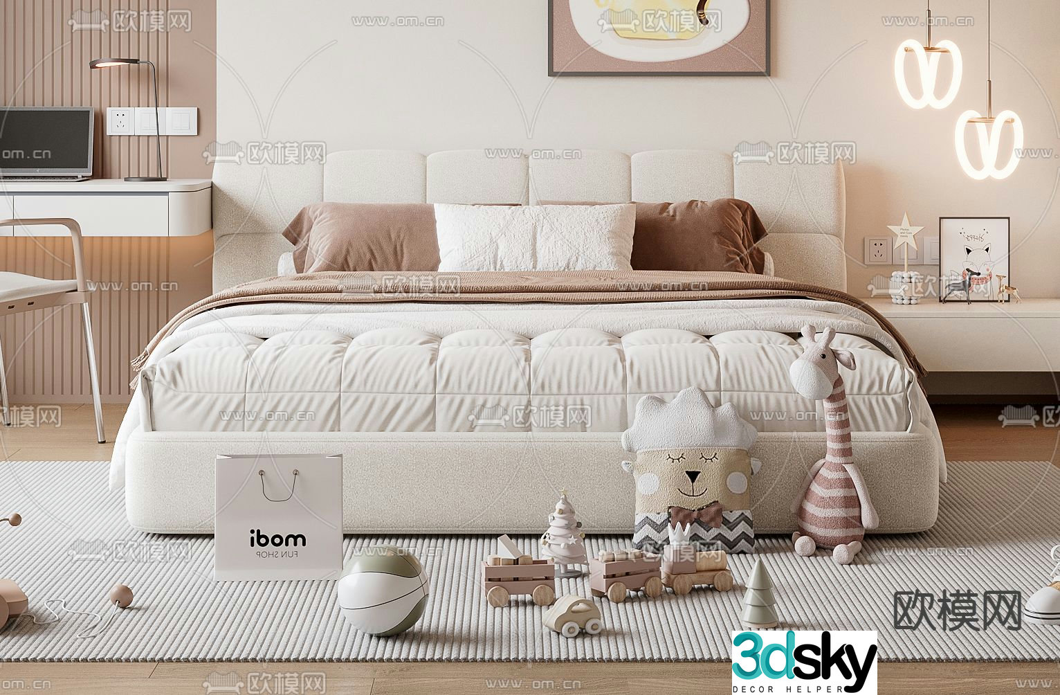 children’s bed double bed child’s bed 3d model