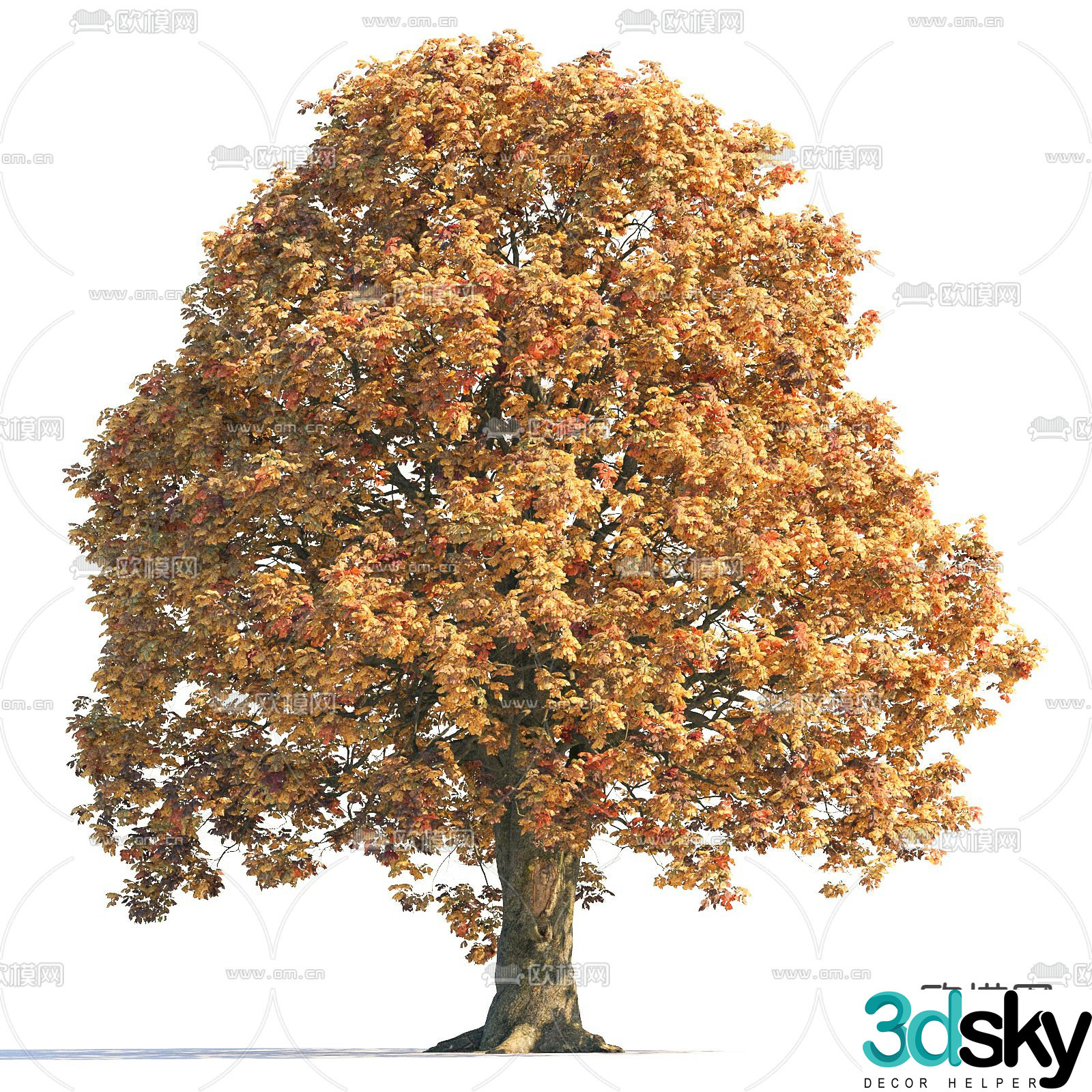 Landscape tree Garden tree Yellow leaf tree 3d model