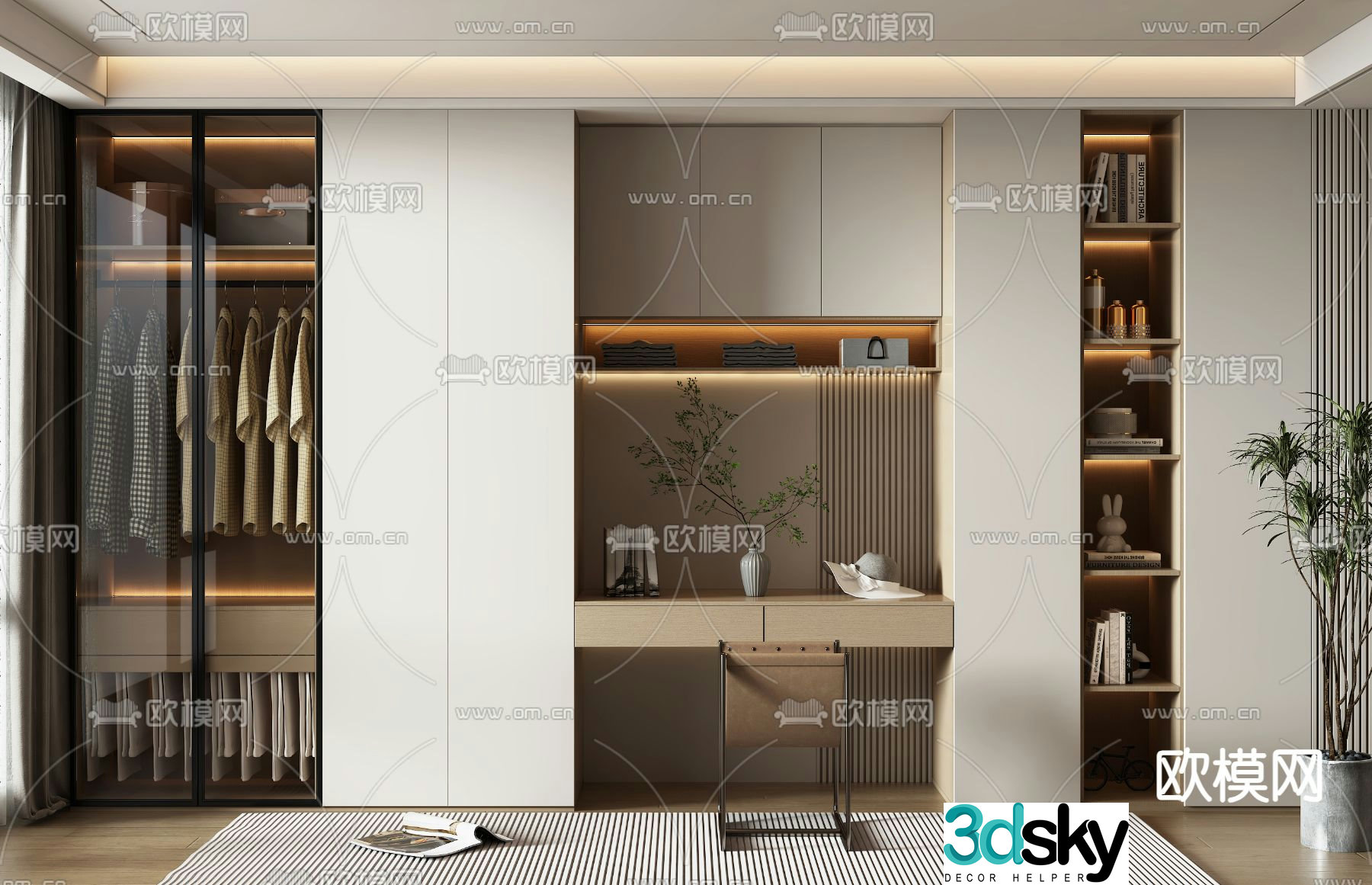 modern wardrobe wardrobe 3d model