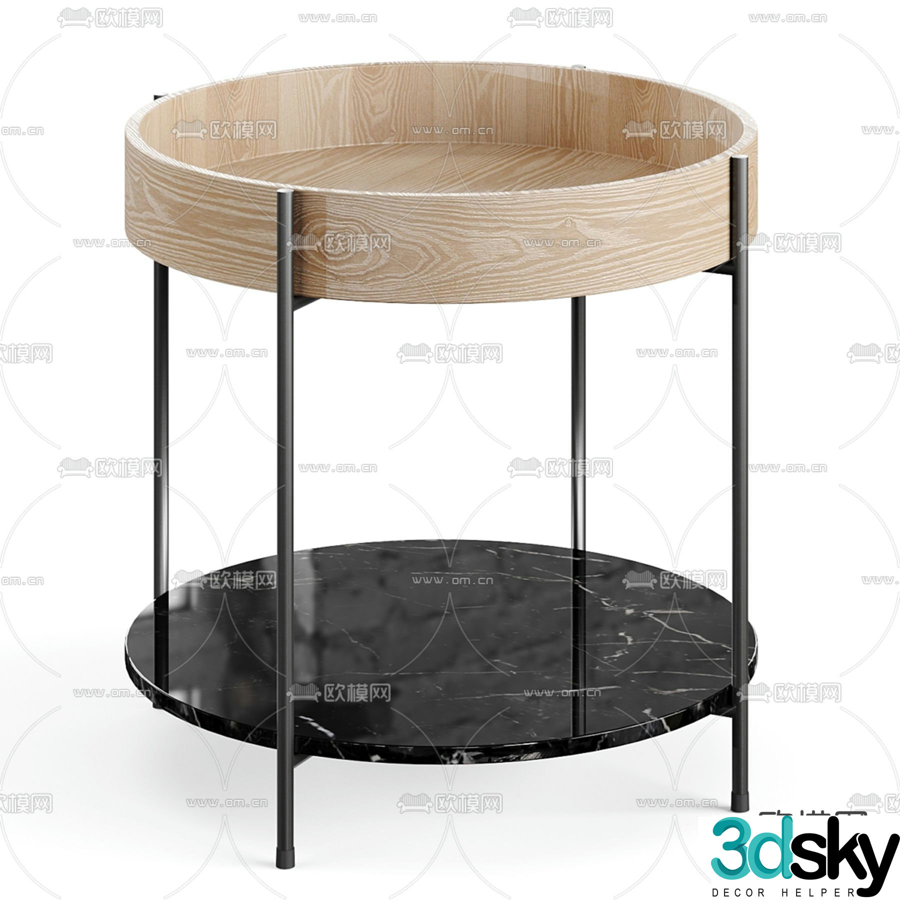 Round table side table angle table 3D model