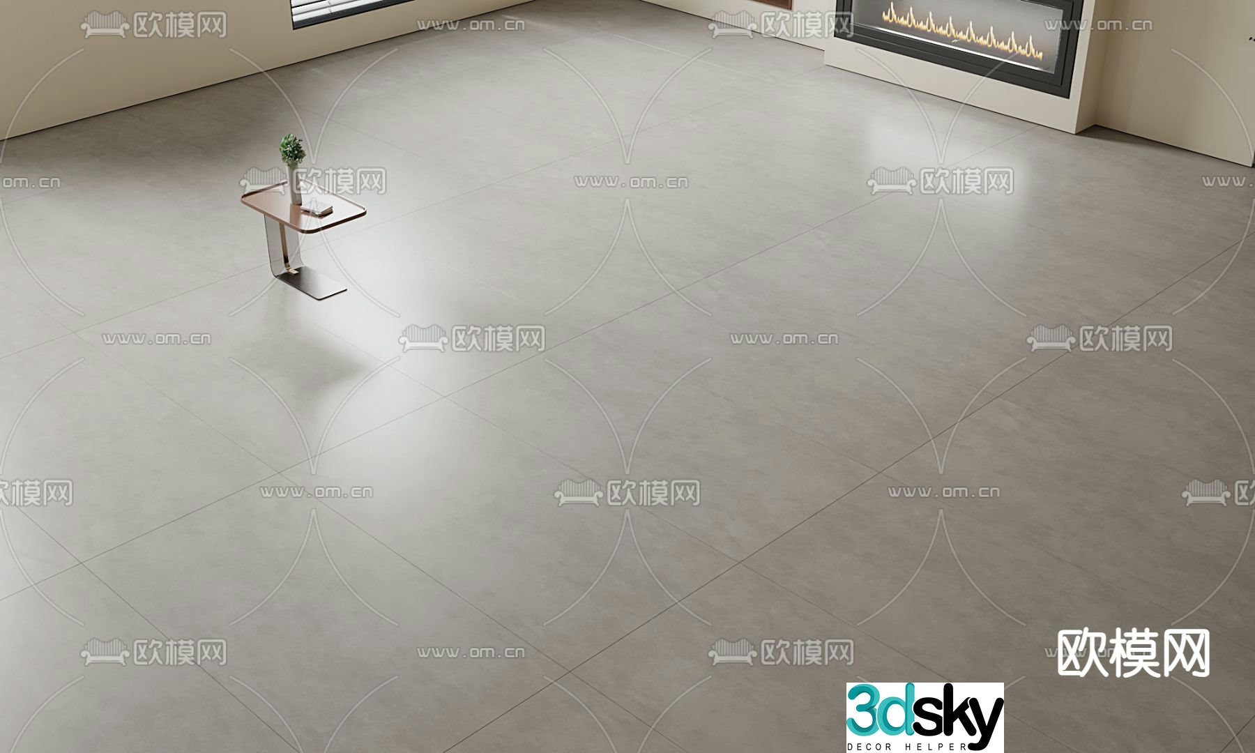 Micro-cement floor tiles Soft light tiles 3d model